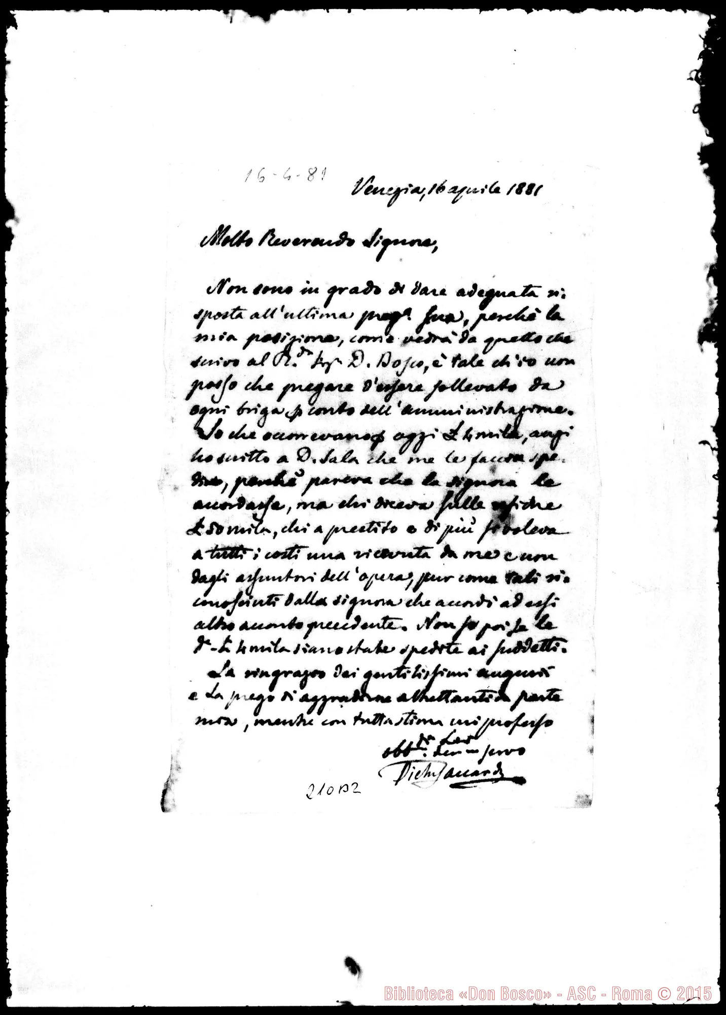 Fotogramma B 2 — Pietro Saccardo-Molto Rev.do Sig.