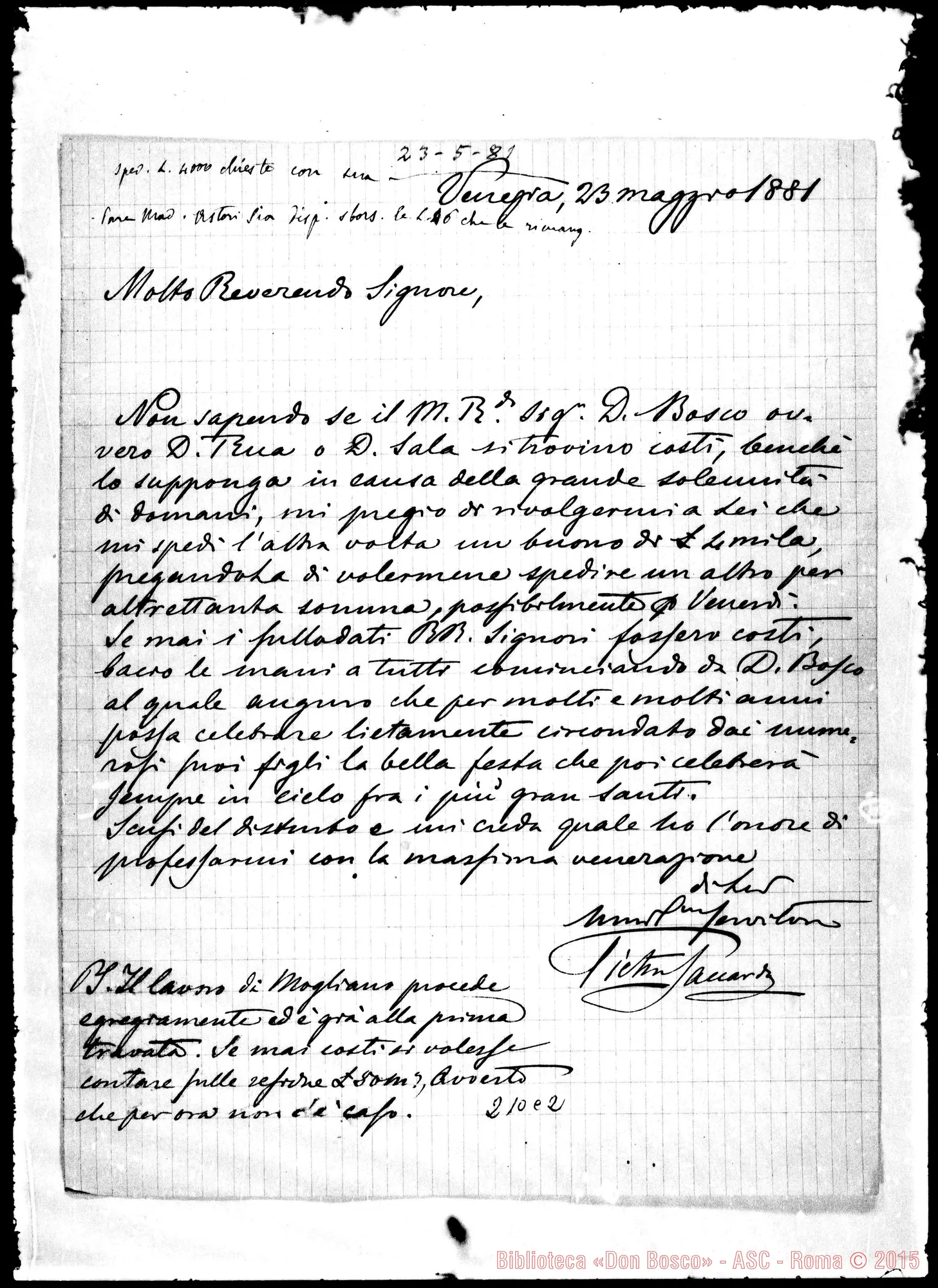 Fotogramma C 2 — Pietro Saccardo-Molto Rev.do Sig.