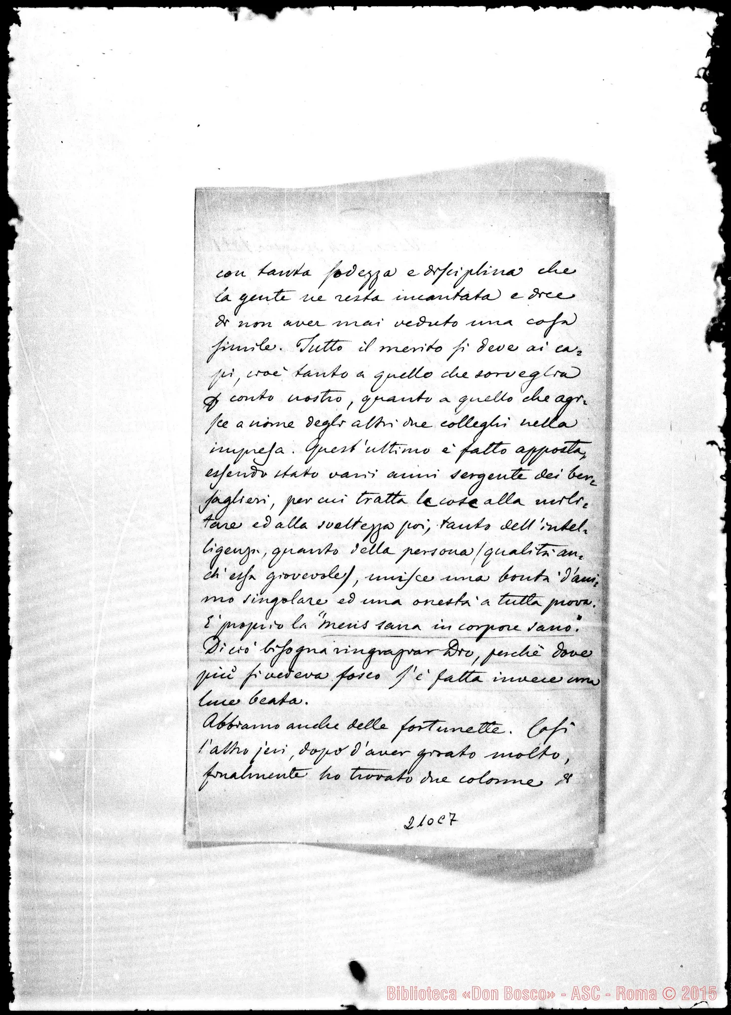 Fotogramma C 7 — Pietro Saccardo-Molto Rev.do Sig.