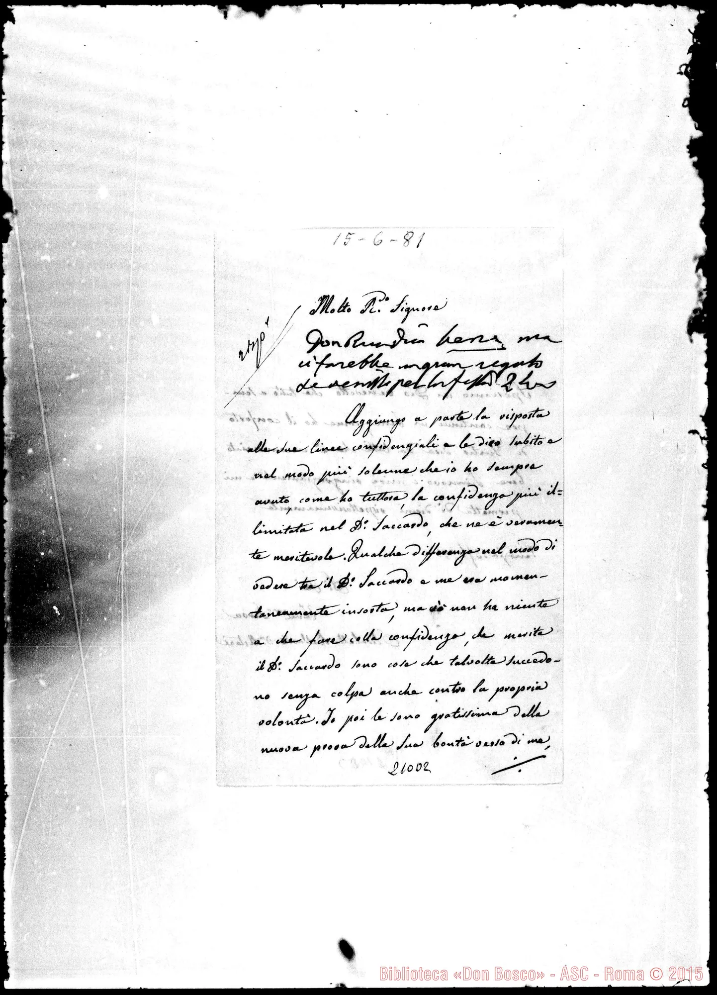 Fotogramma D 2 — Elisabetta Bellavite-Molto Rev.do Sig. Autogr. Bosco