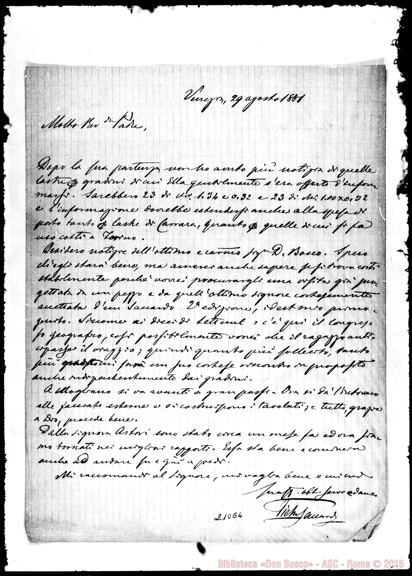 Fotogramma E 4 — Pietro Saccardo-Molto Rev.do Padre