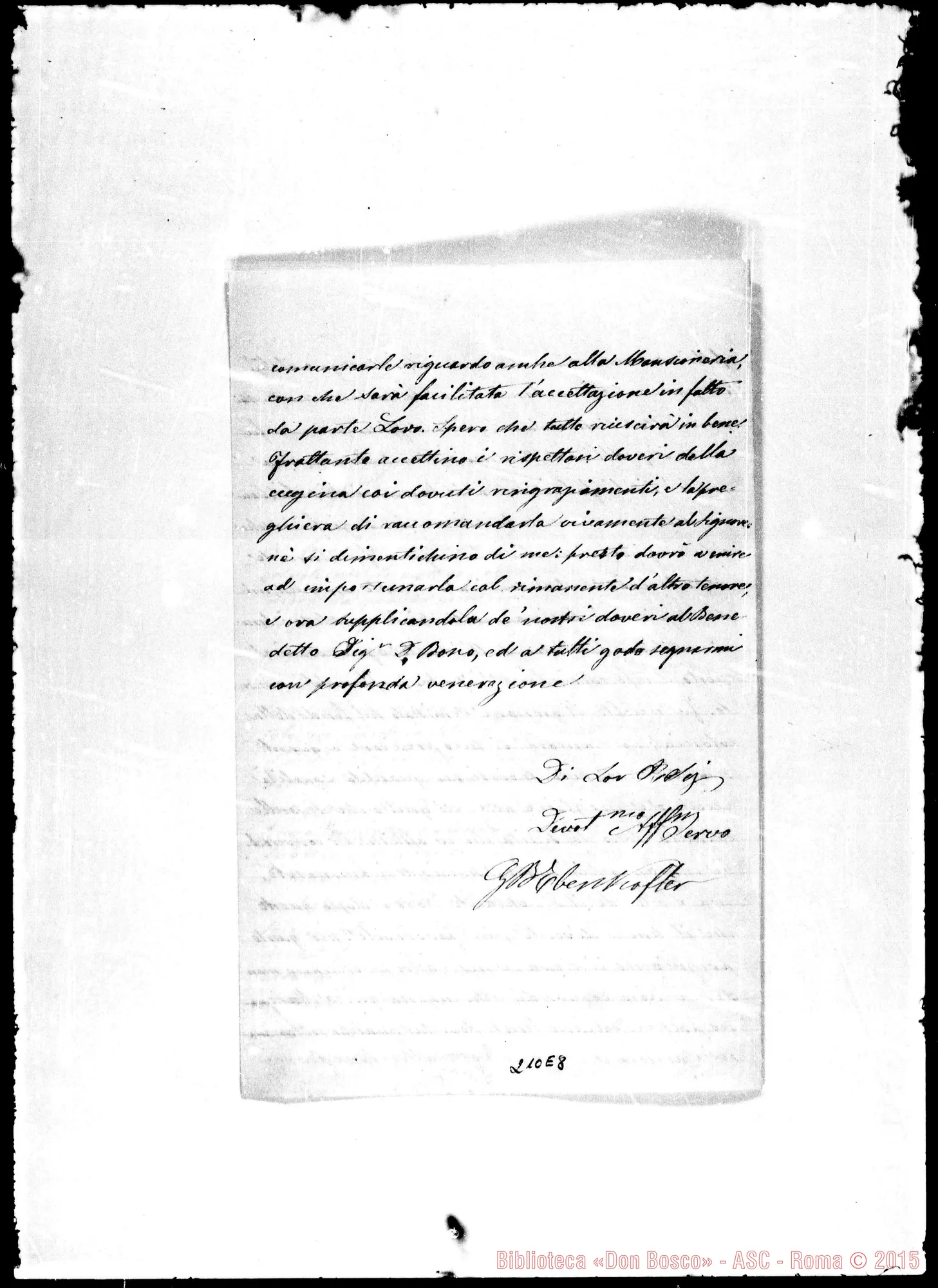 Fotogramma E 8 — Eben Kofler-Molto Rev.do E Illustre Sig.