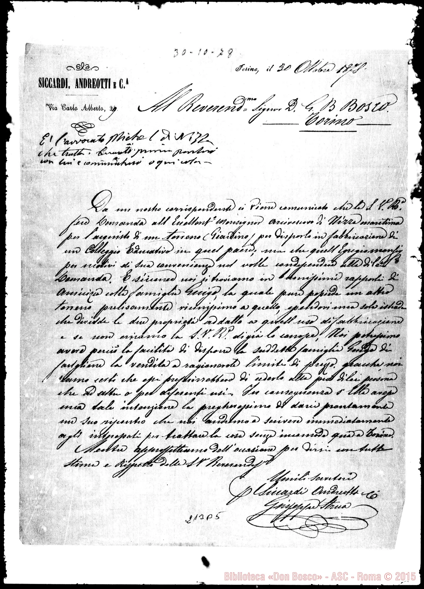Fotogramma B 5 — Siccardi E Giuseppe Strua-Bosco. Autogr. Bosco