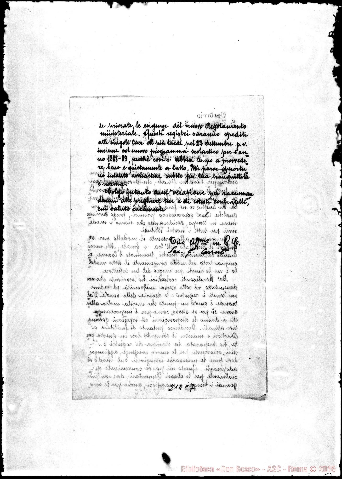 Fotogramma C 7 — Cerruti ai Direttori. Lettera Circolare