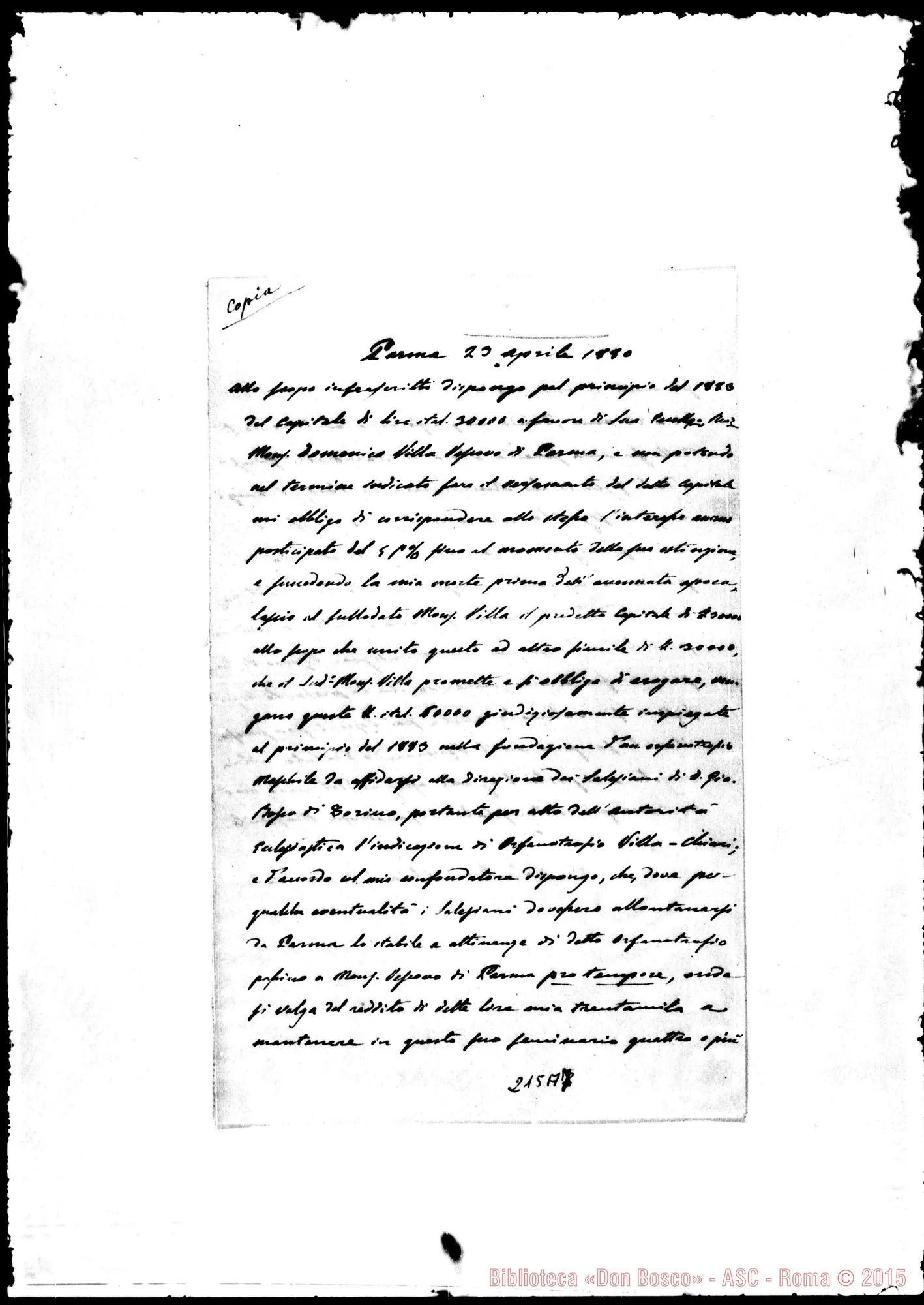 Fotogramma A 7 — «Allo scopo…» Copia. Valentino Chiari