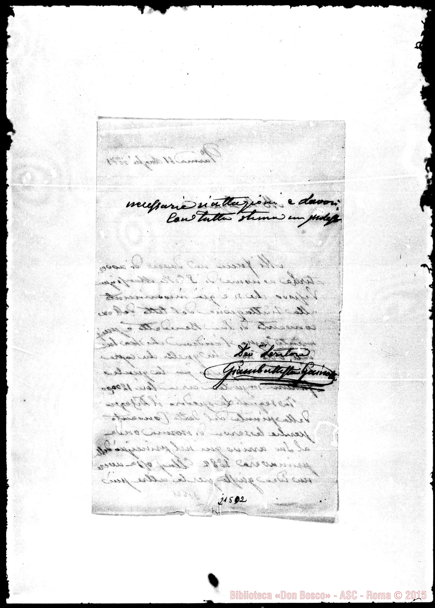 Fotogramma D 2 — Giambattista G.-Rev.do Sig.