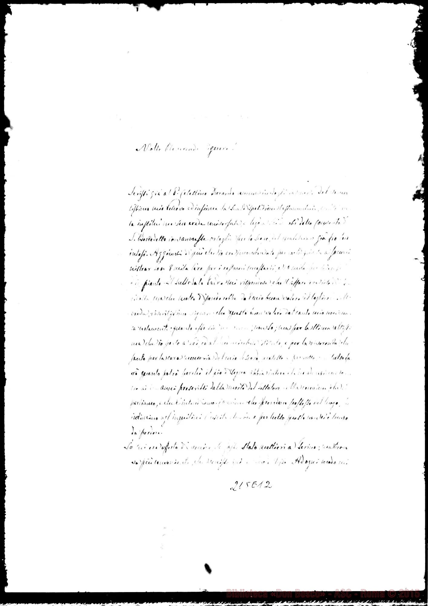 Fotogramma E 12 — Giovanni Battista F.-Molto Rev.do Sig.