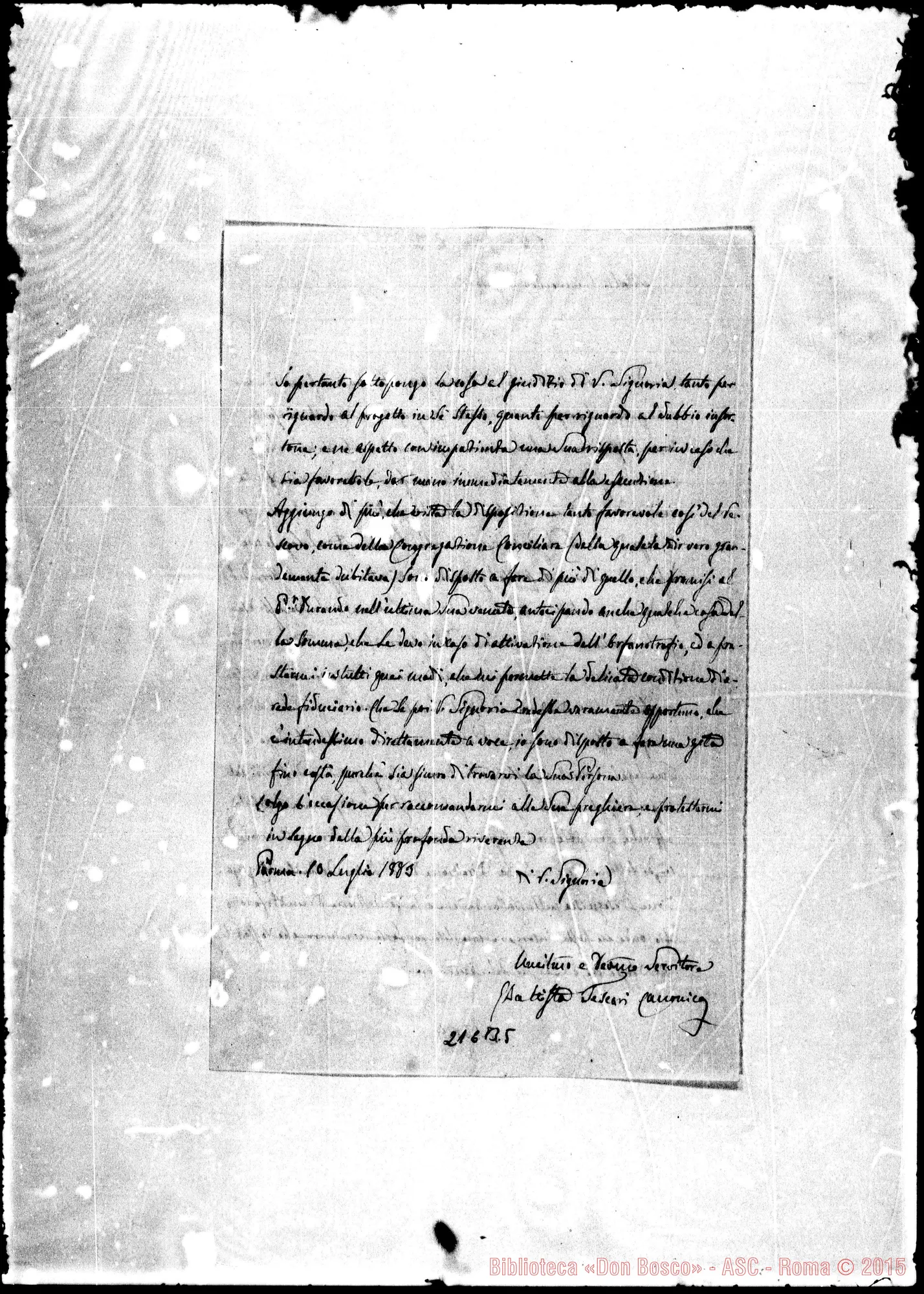 Fotogramma B 5 — Giov. Battista Fescari-Molto Rev.do Sig.
