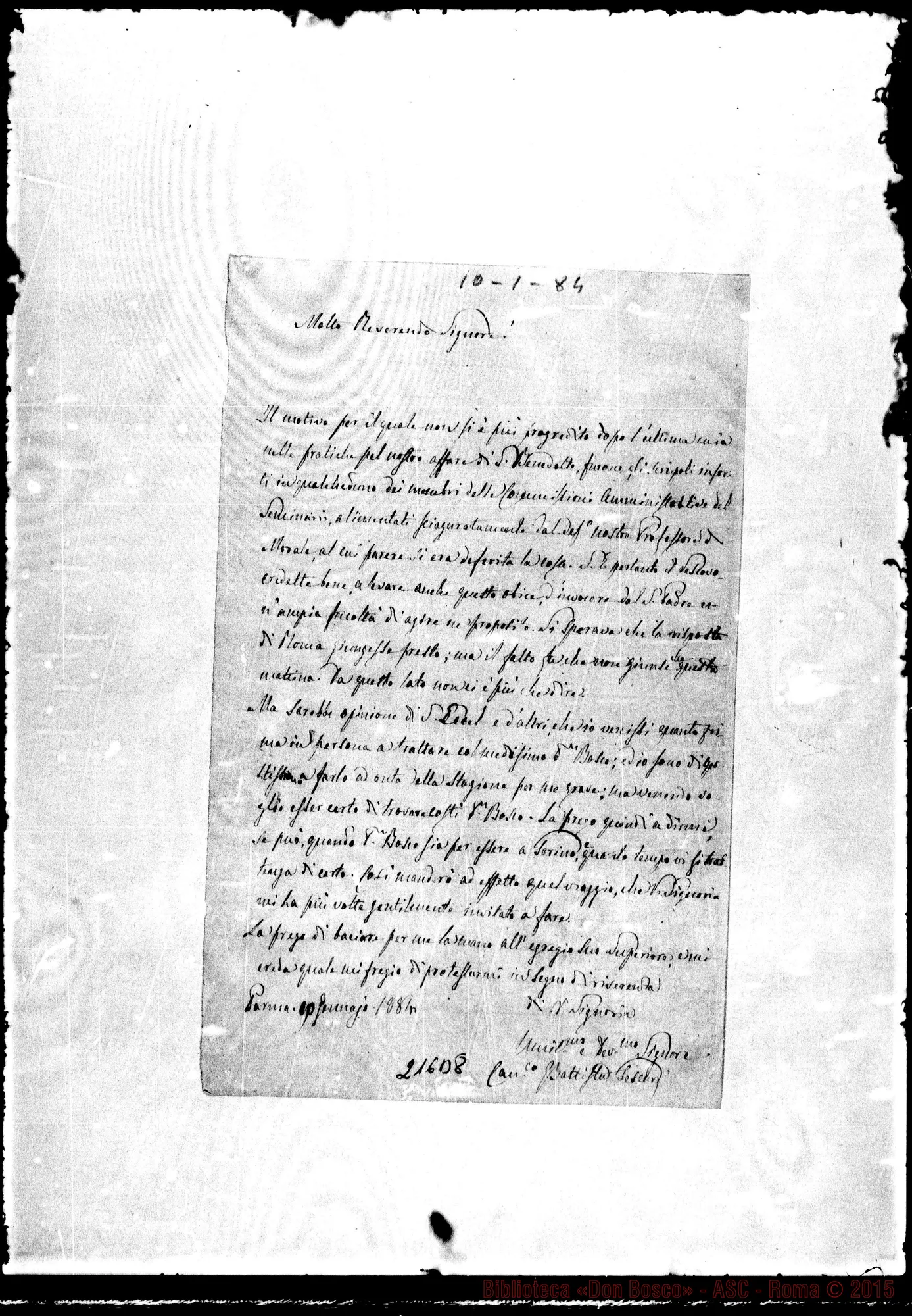 Fotogramma B 8 — Giov. Battista Fescari-Molto Rev.do Sig.