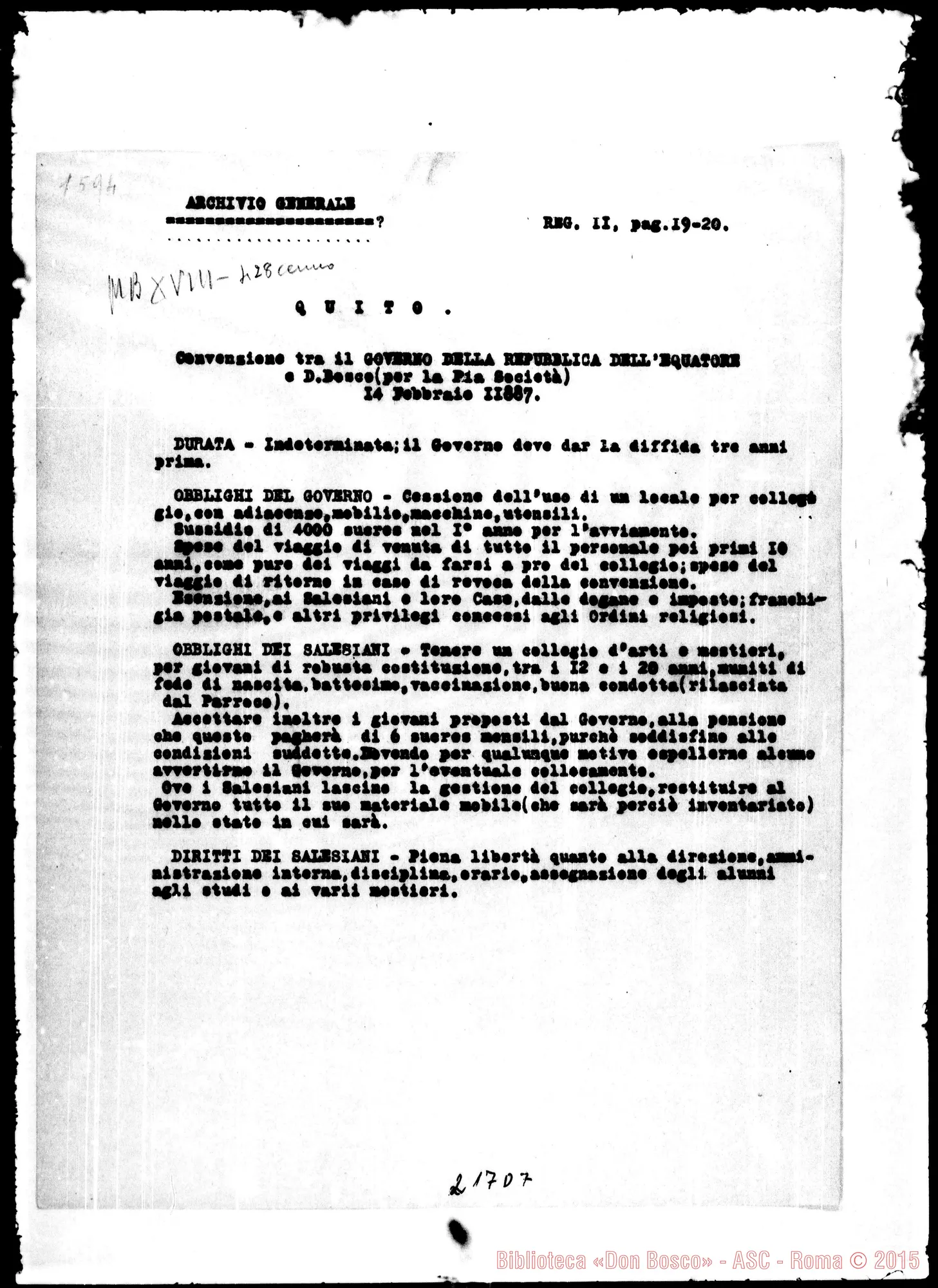 Fotogramma D 7 — Convenzione tra il Governo E D. Bosco
