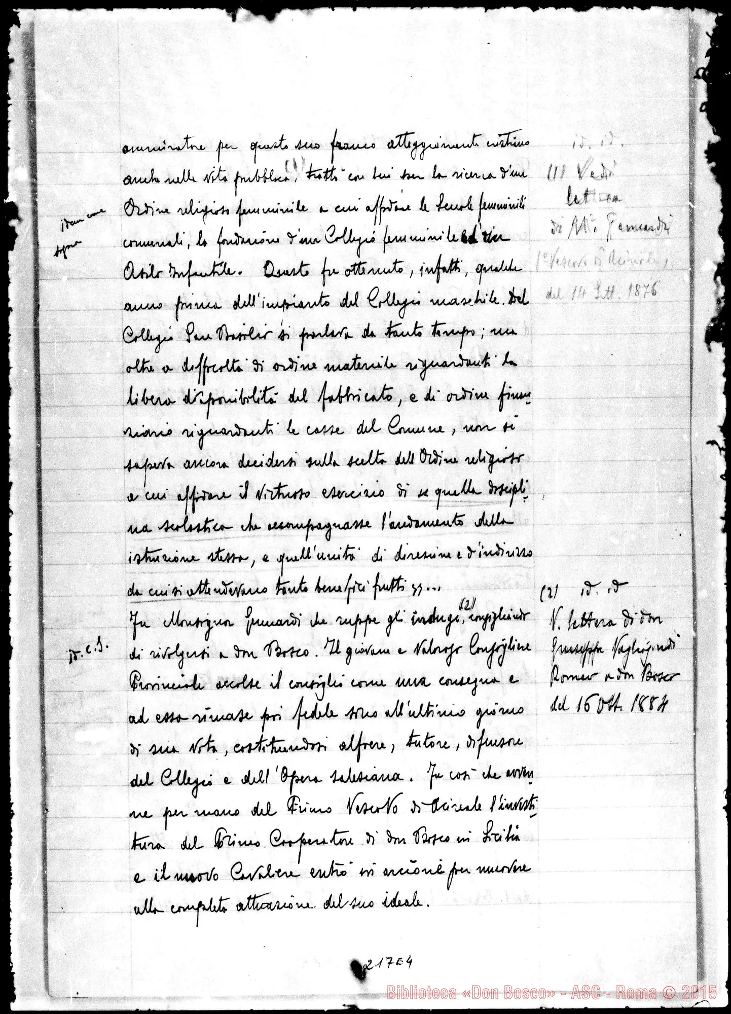 Fotogramma E 4 — Notizie sulle origini dell’opera di D. Bosco in Sicilia
