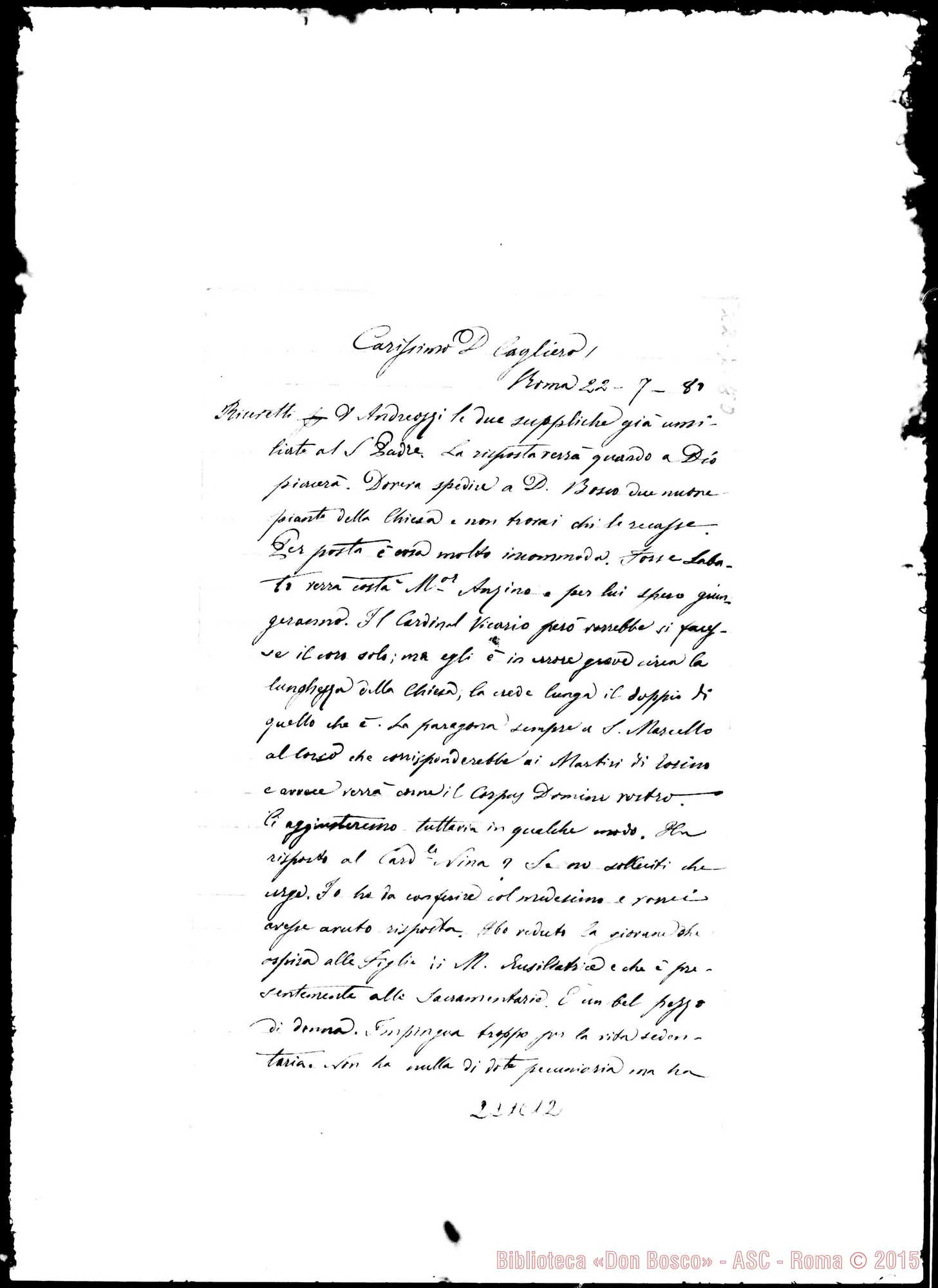 Fotogramma C 12 — Roma: Sacro Cuore: Dalmazzo-Cagliero