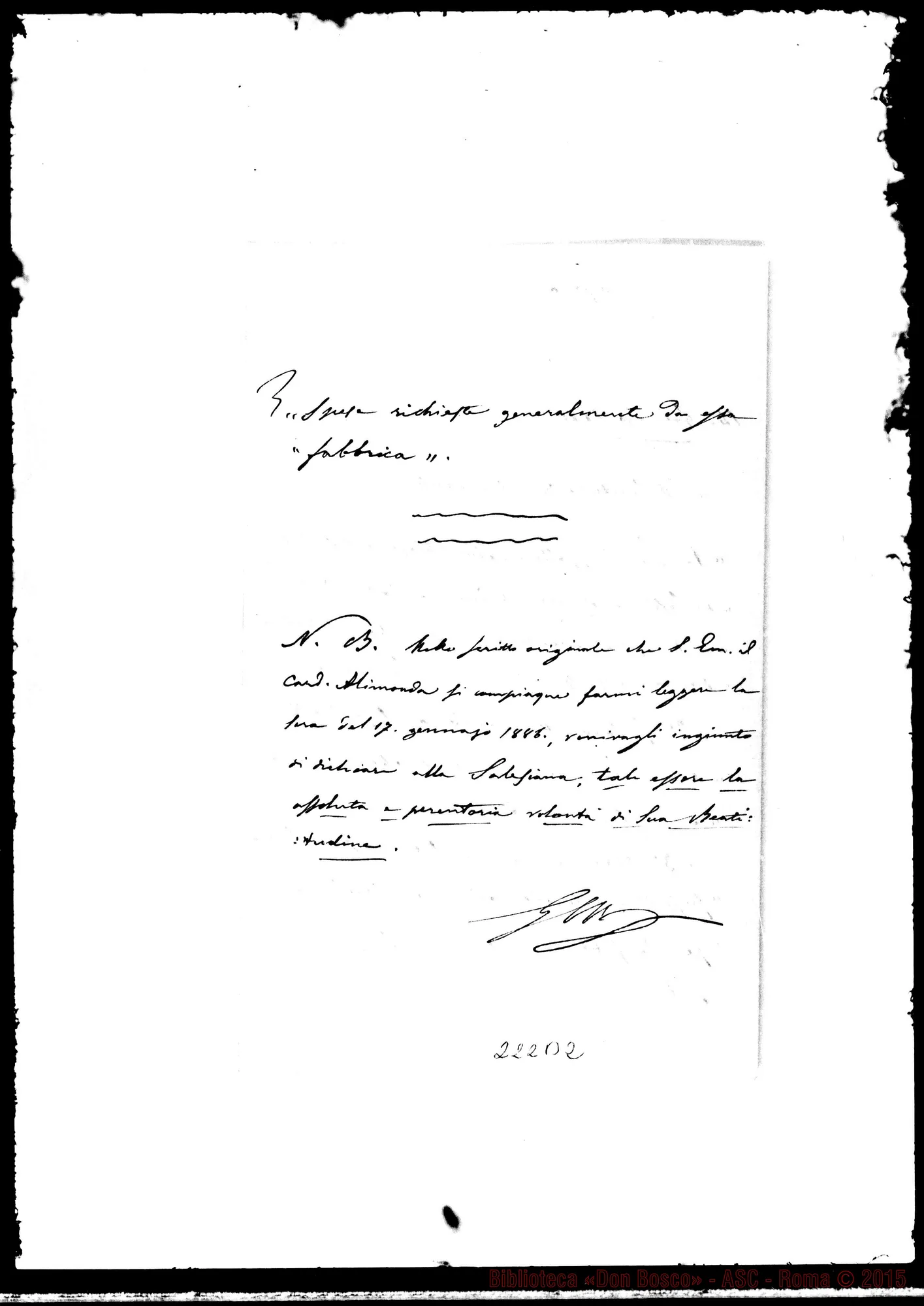 Fotogramma B 2 — Promemoria. Copia