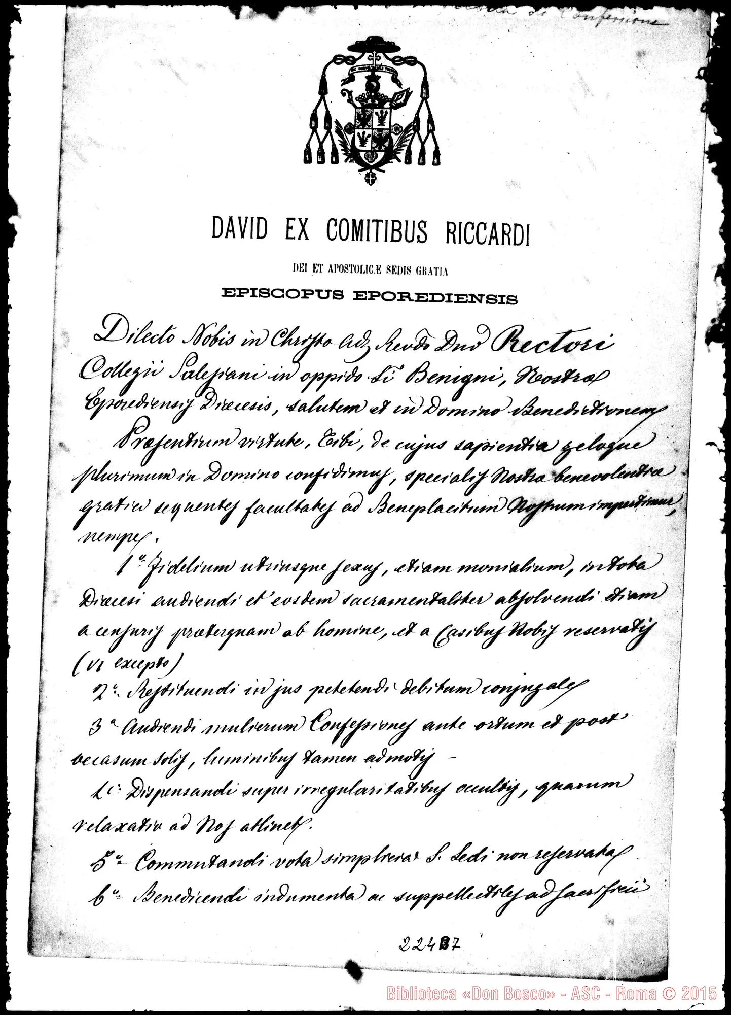 Fotogramma B 7 — Vescovo Davide-Rectori Collegi Salesiani…