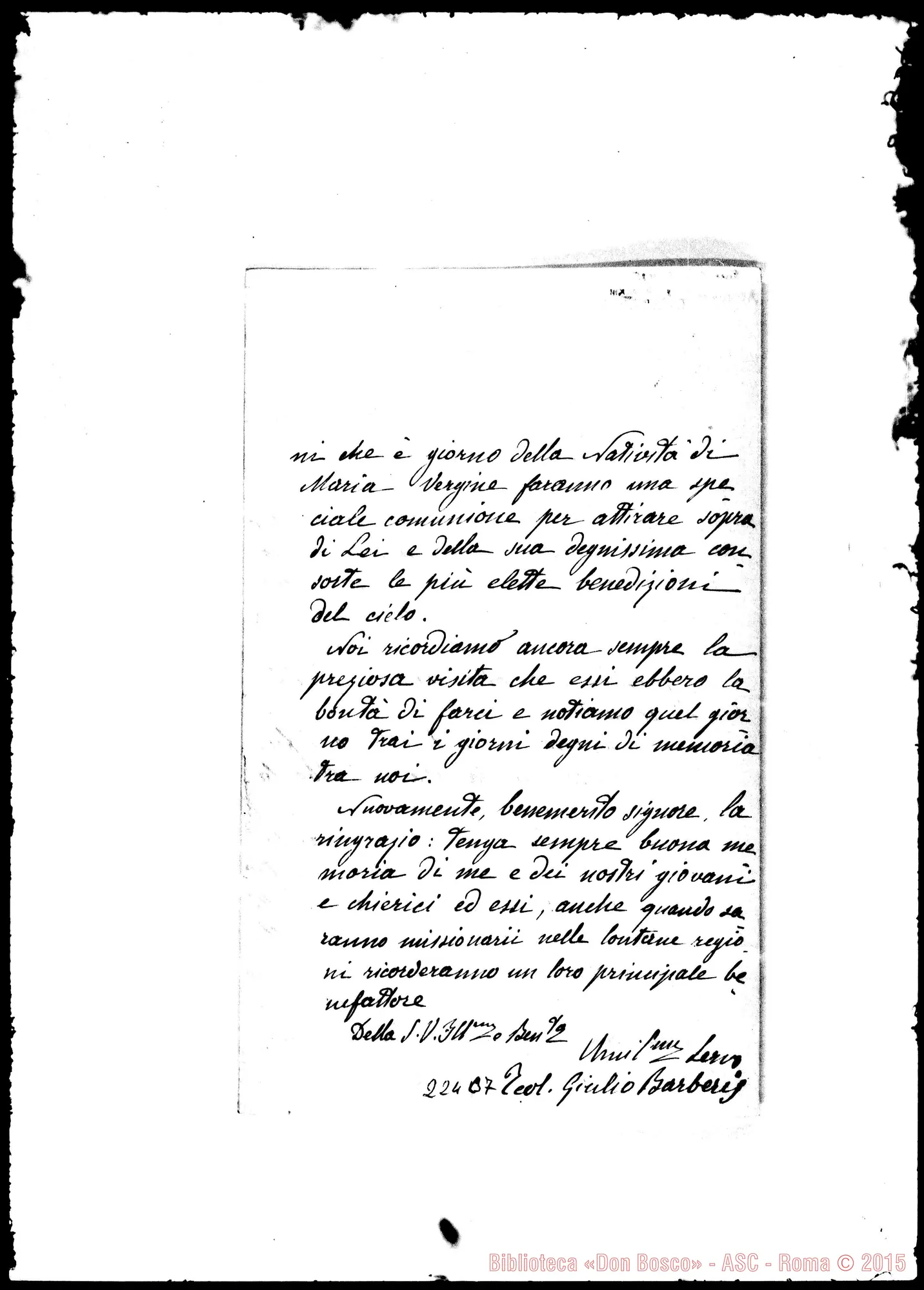 Fotogramma C 7 — Barberis-lll.mo Signore