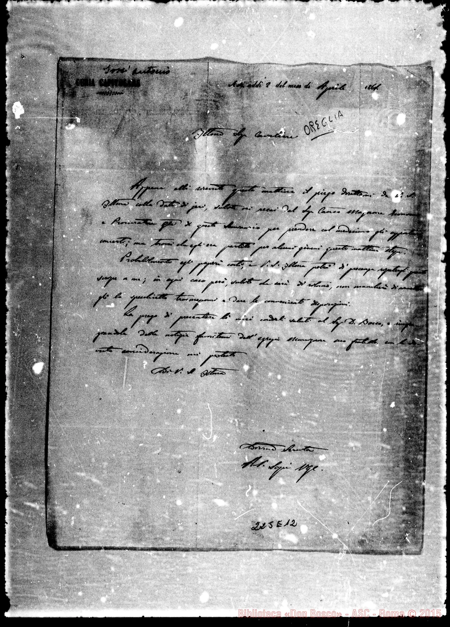Fotogramma E 12 — Sossi Antonio-Cav. Oreglia