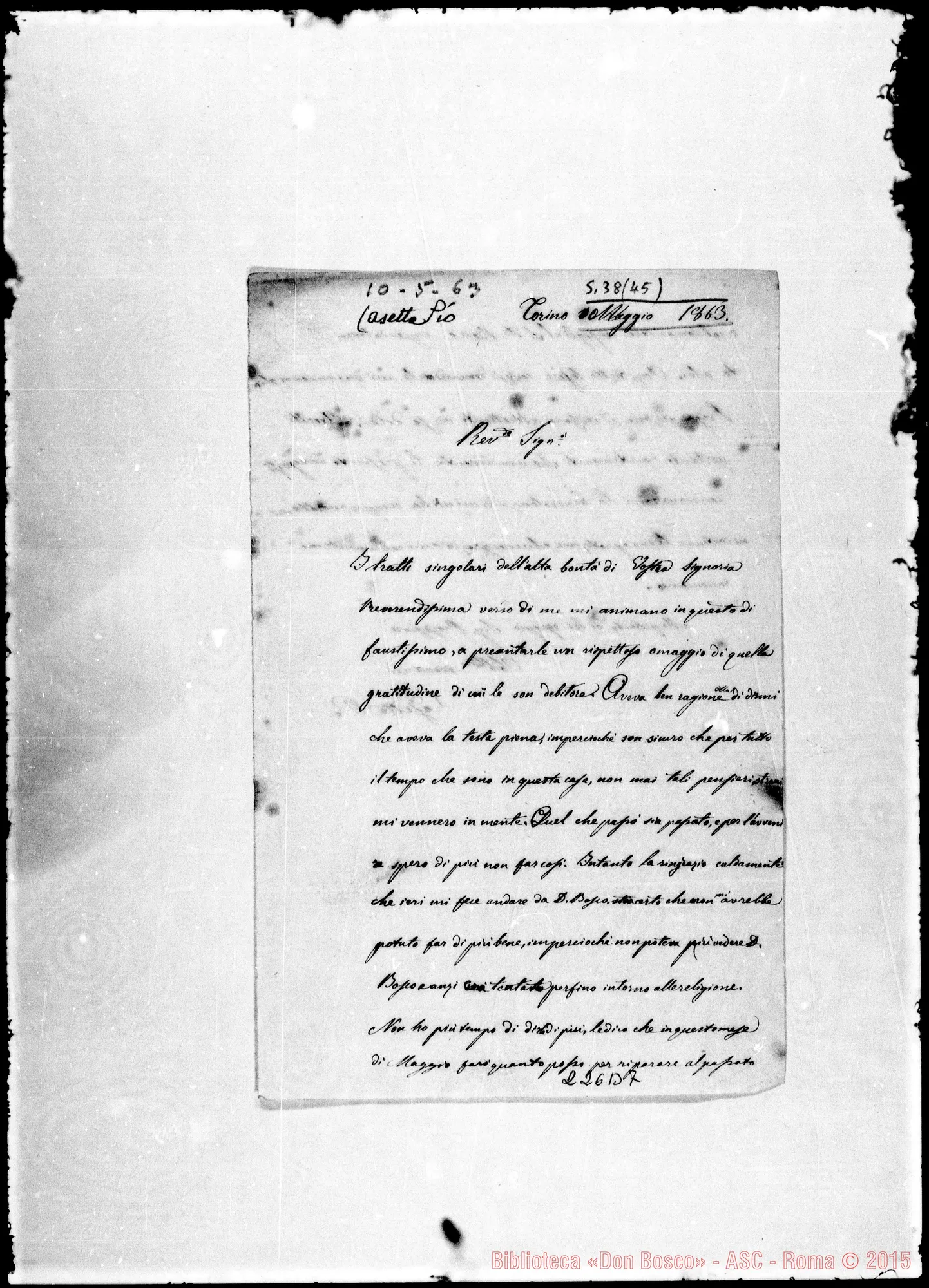 Fotogramma B 7 — Casetta Pio-Rev.do Sig.