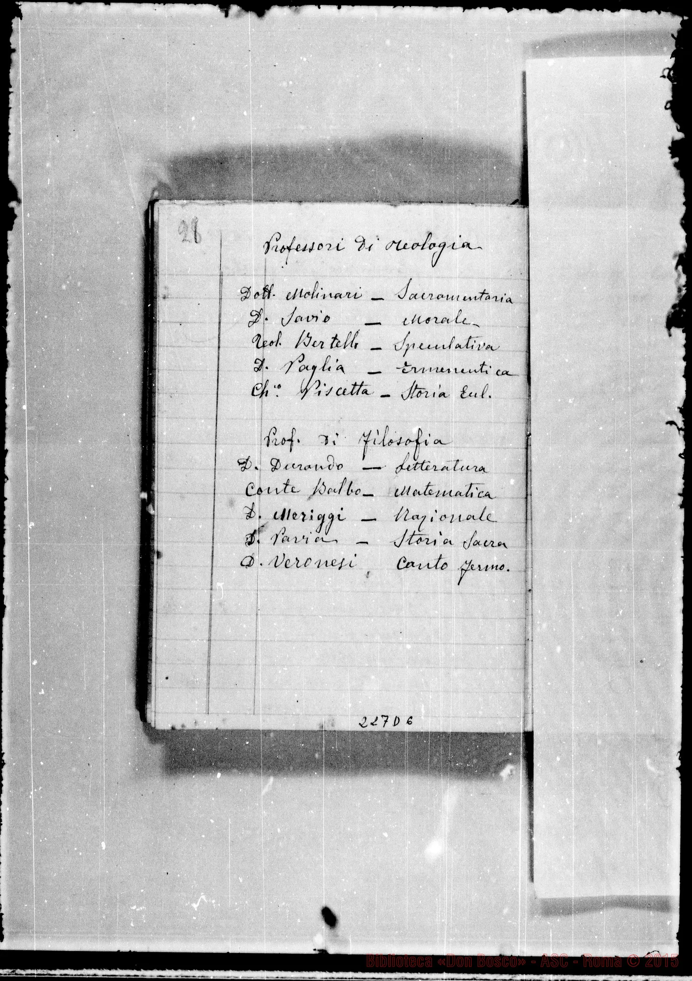 Fotogramma D 6 — Adunanze del Capitolo della Casa: Ottobre 77-Genn. 1884