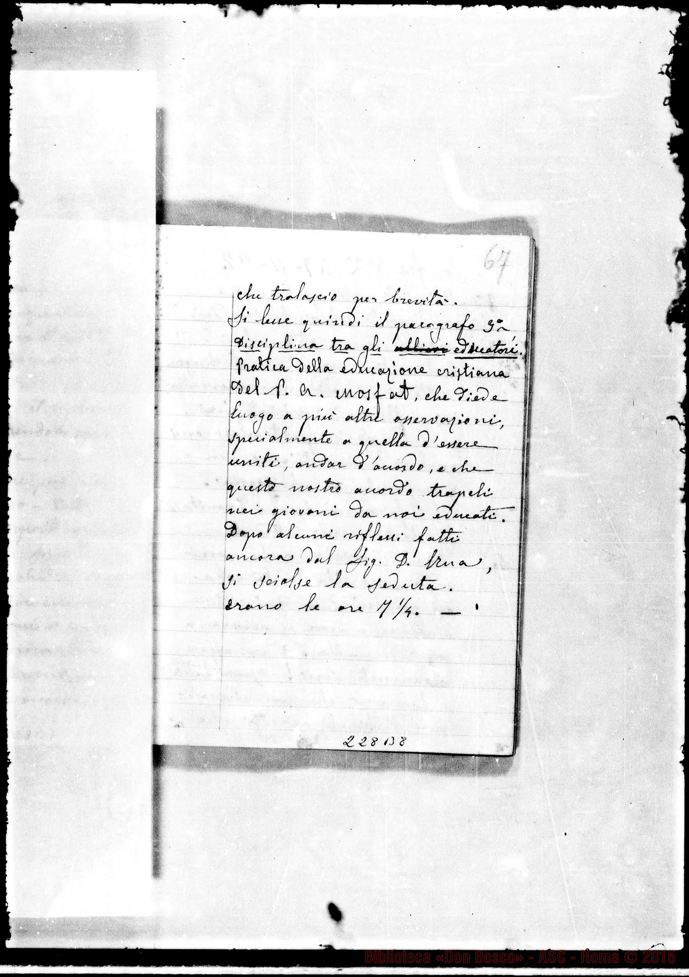 Fotogramma B 8 — Adunanze del Capitolo della Casa: Ottobre 77-Genn. 1884