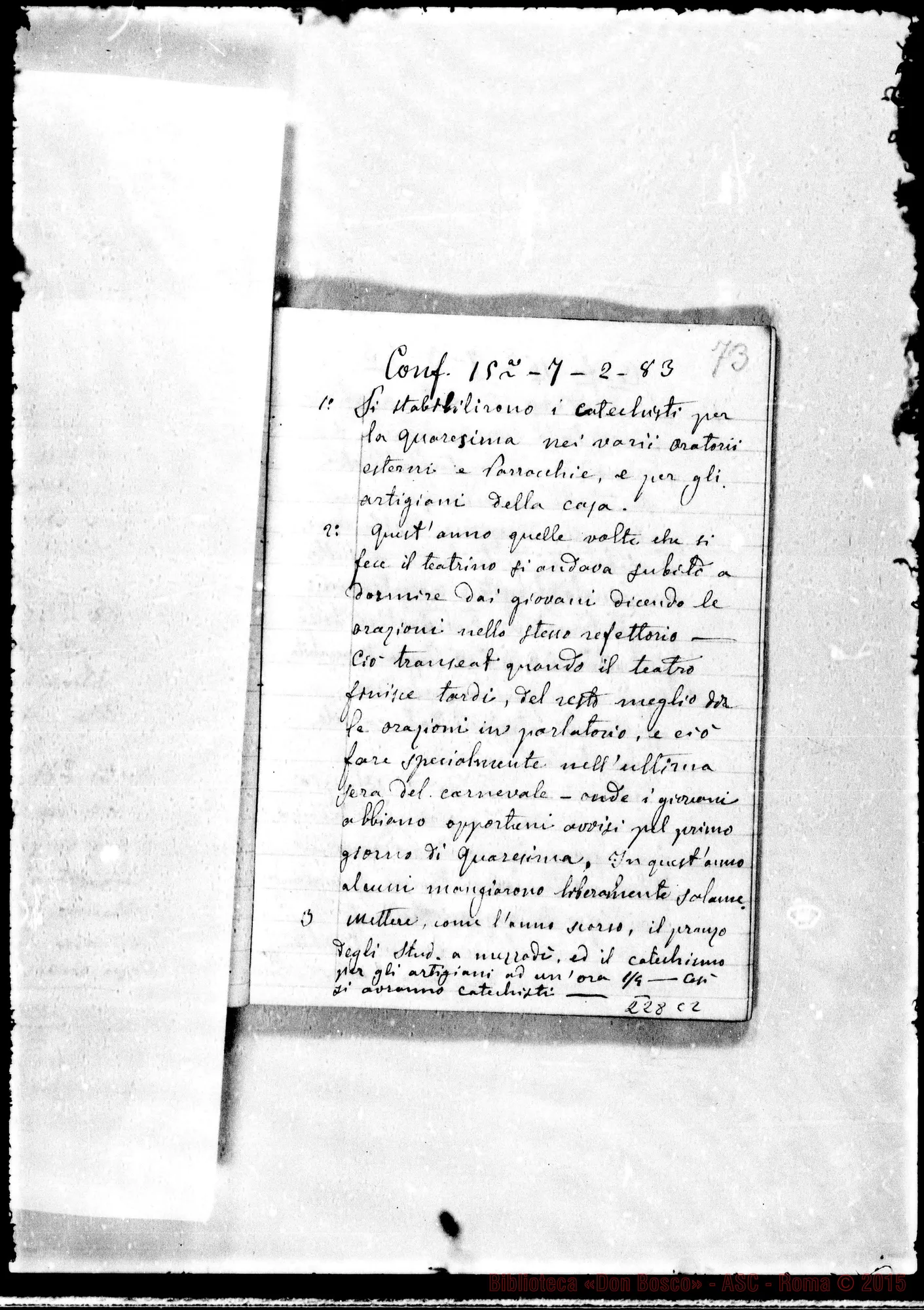 Fotogramma C 2 — Adunanze del Capitolo della Casa: Ottobre 77-Genn. 1884