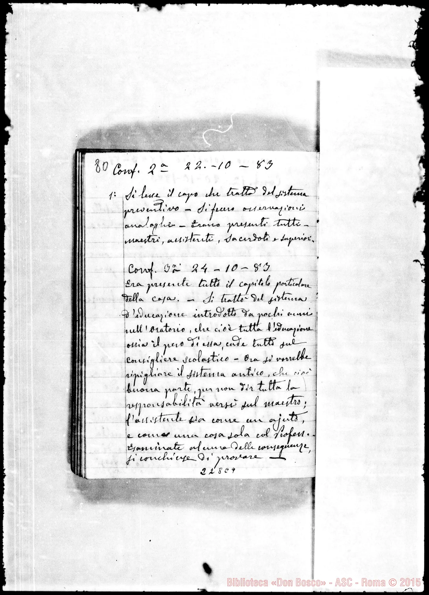 Fotogramma C 9 — Adunanze del Capitolo della Casa: Ottobre 77-Genn. 1884