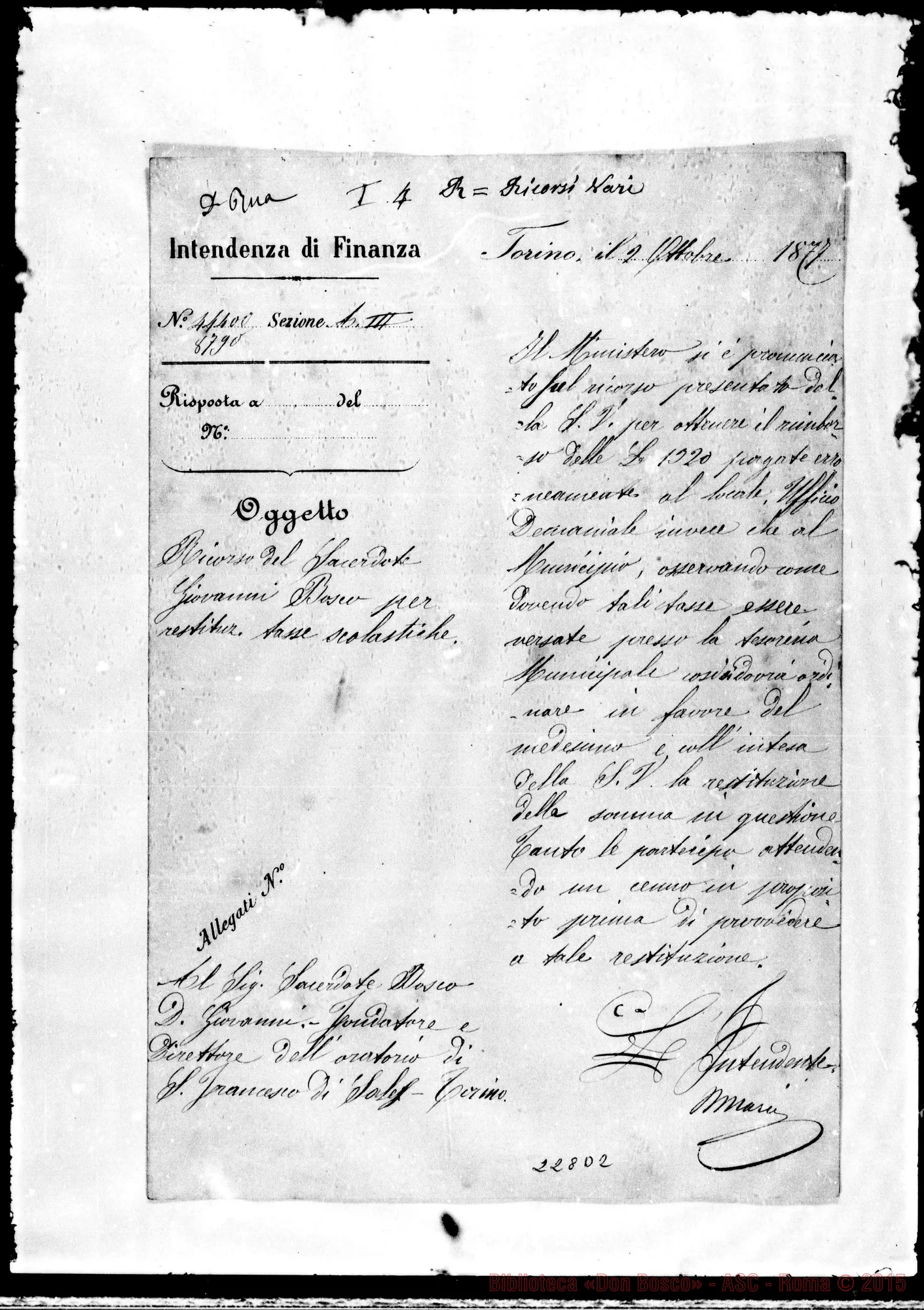 Fotogramma D 2 — Intendenza di Finanza-Bosco