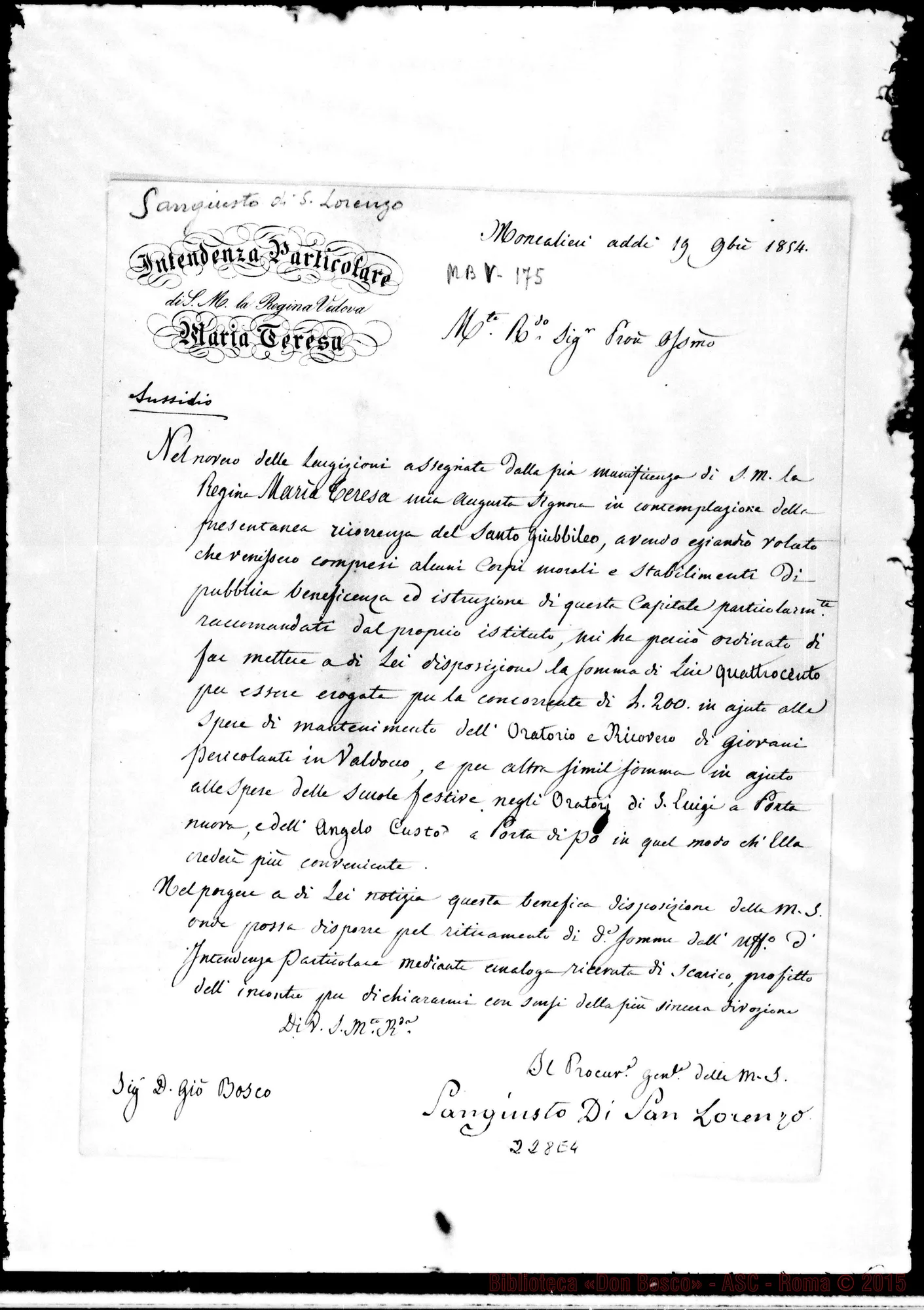Fotogramma E 4 — Intendenza Particolare di S.M. la Regina vedova-Bosco