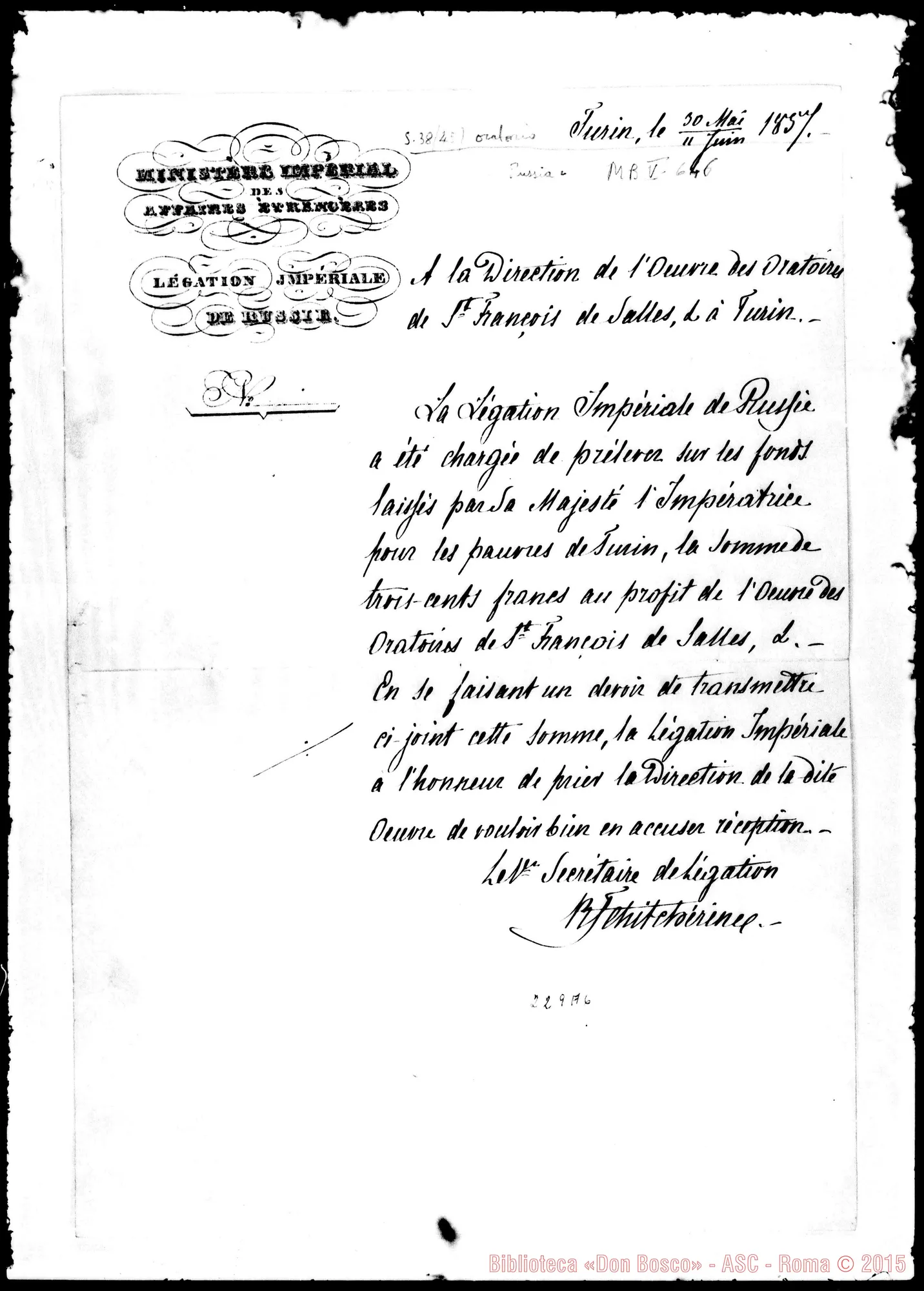 Fotogramma A 6 — Ministère Impérial des Affaires étrangères-Bosco