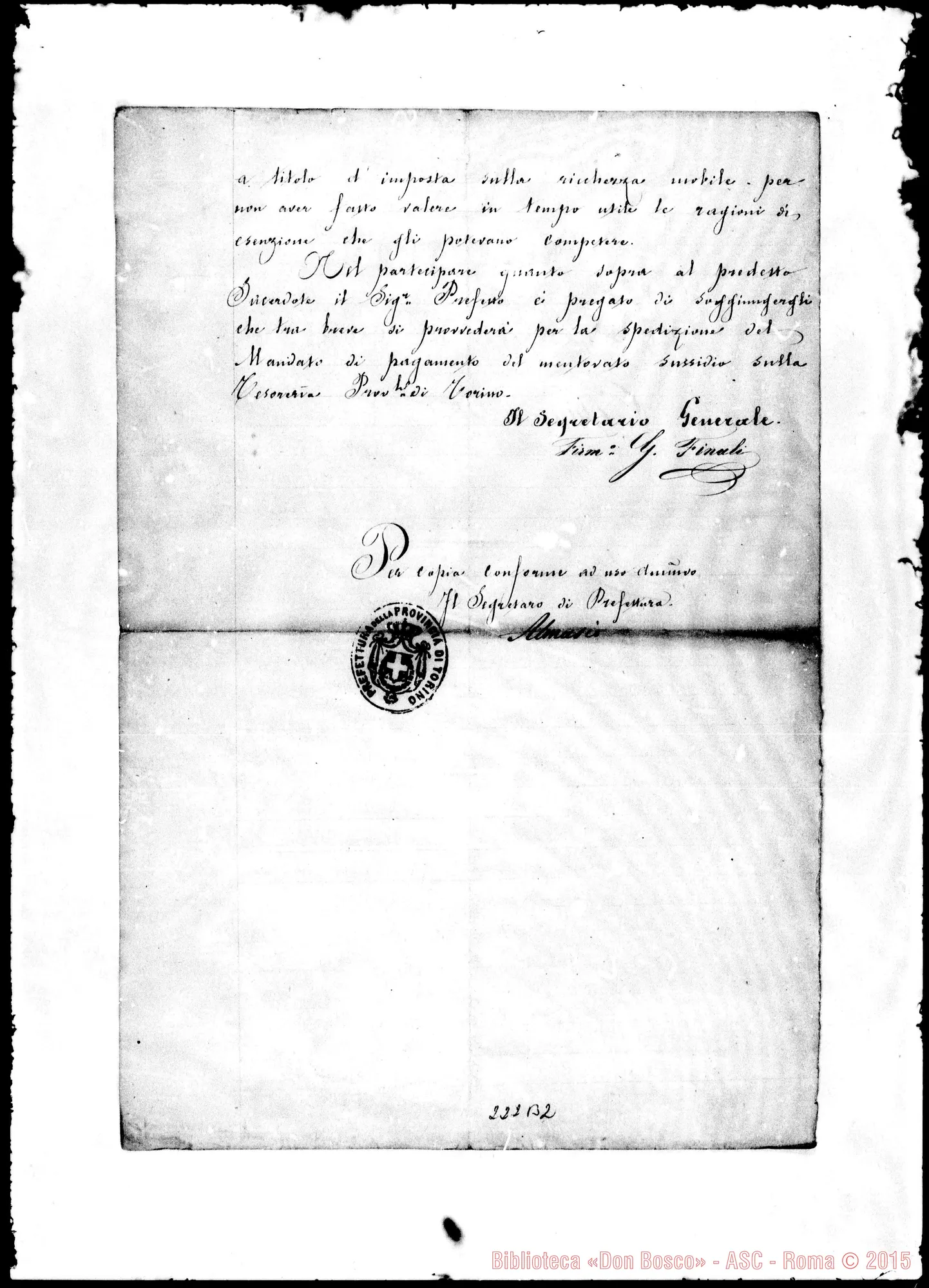 Fotogramma B 2 — Prefettura della Provincia di Torino-Bosco