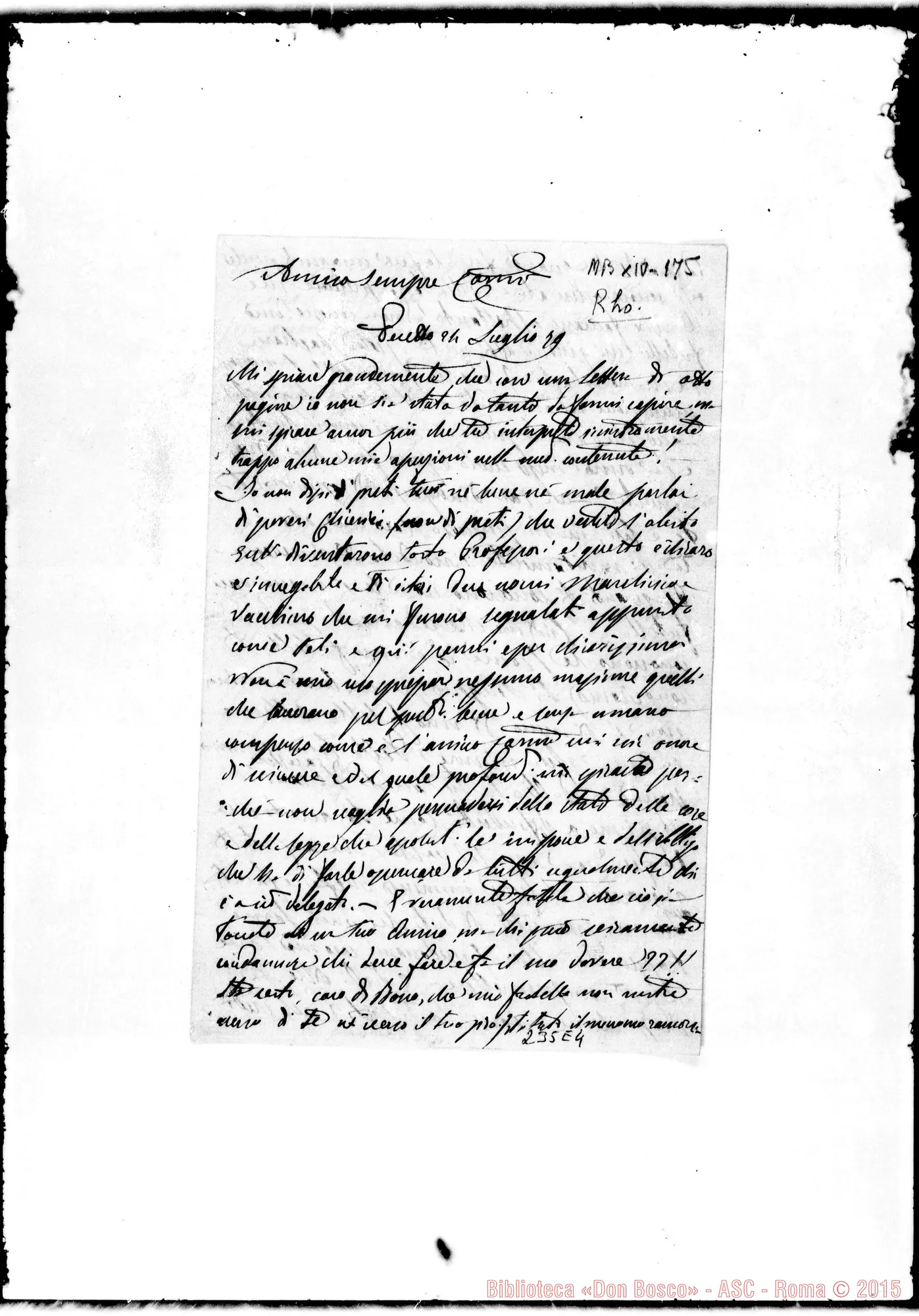 Fotogramma E 4 — Rho-Amico sempre carissimo