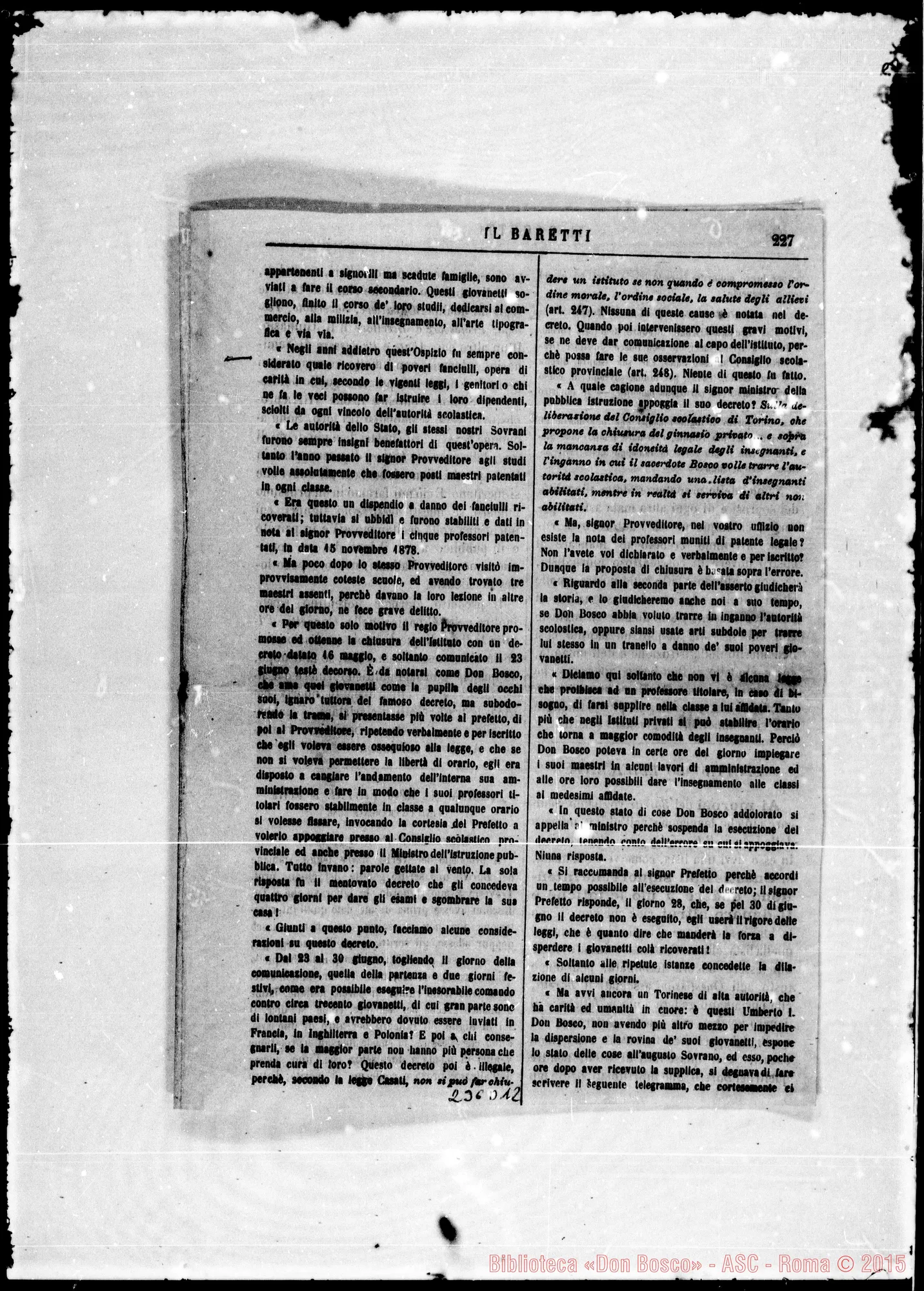 Fotogramma D 12 — «Il Baretti»: Cose scolastiche…