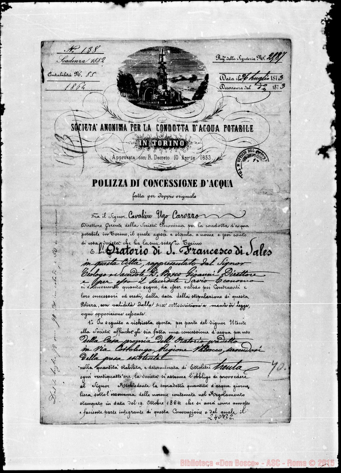 Fotogramma B 2 — Condotta d’Acqua potabile