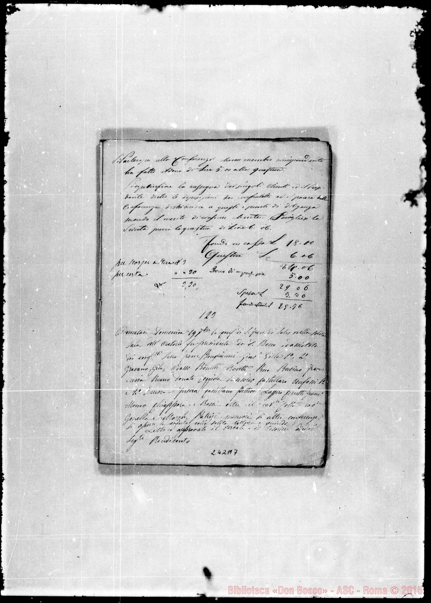 Fotogramma A 7 — Conferenze di S. Vincenzo de’ Paoli: Verbali: 1858-1871