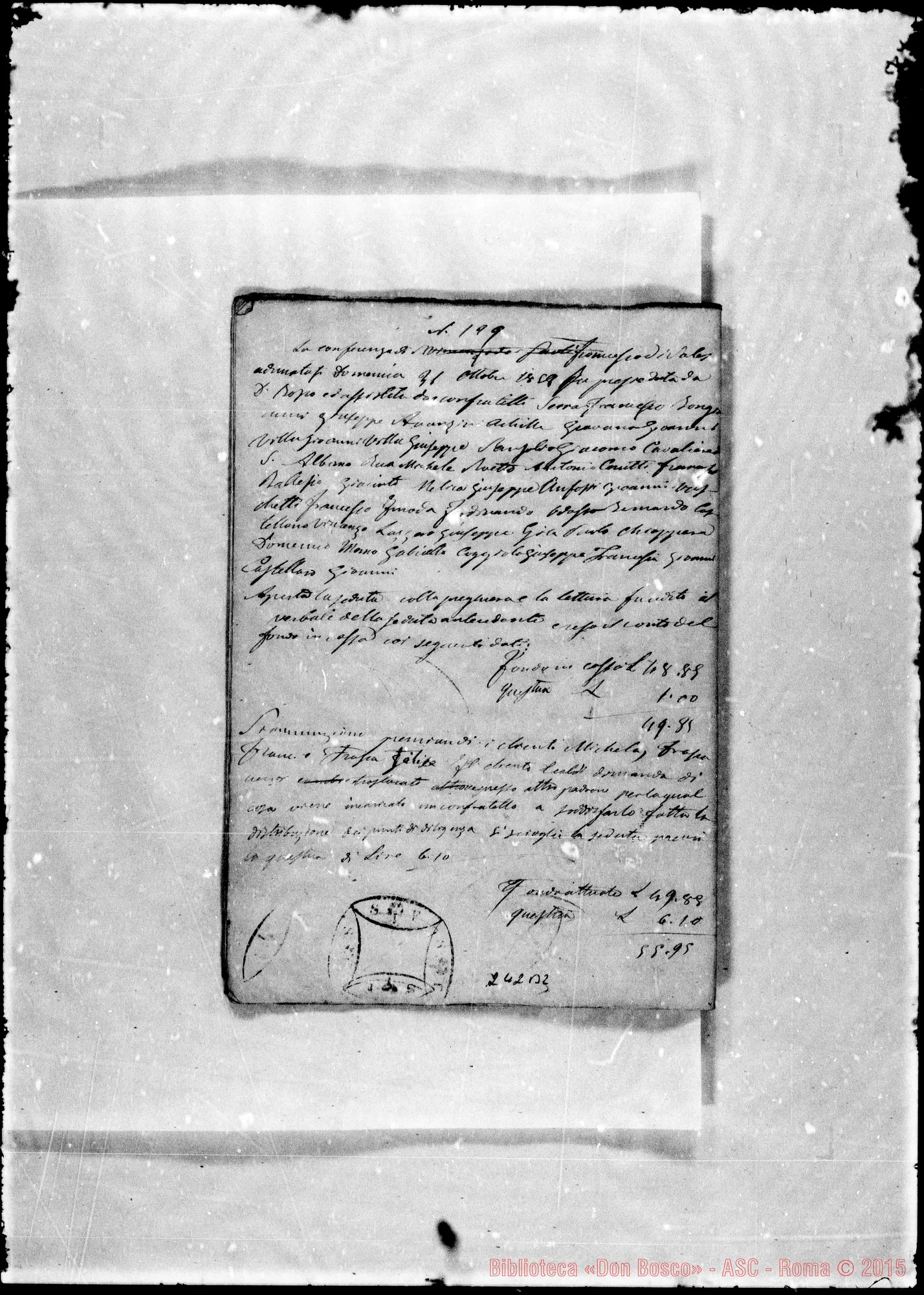 Fotogramma B 2 — Conferenze di S. Vincenzo de’ Paoli: Verbali: 1858-1871