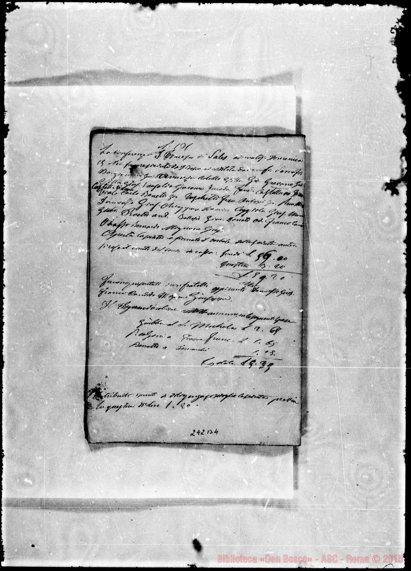 Fotogramma B 4 — Conferenze di S. Vincenzo de’ Paoli: Verbali: 1858-1871