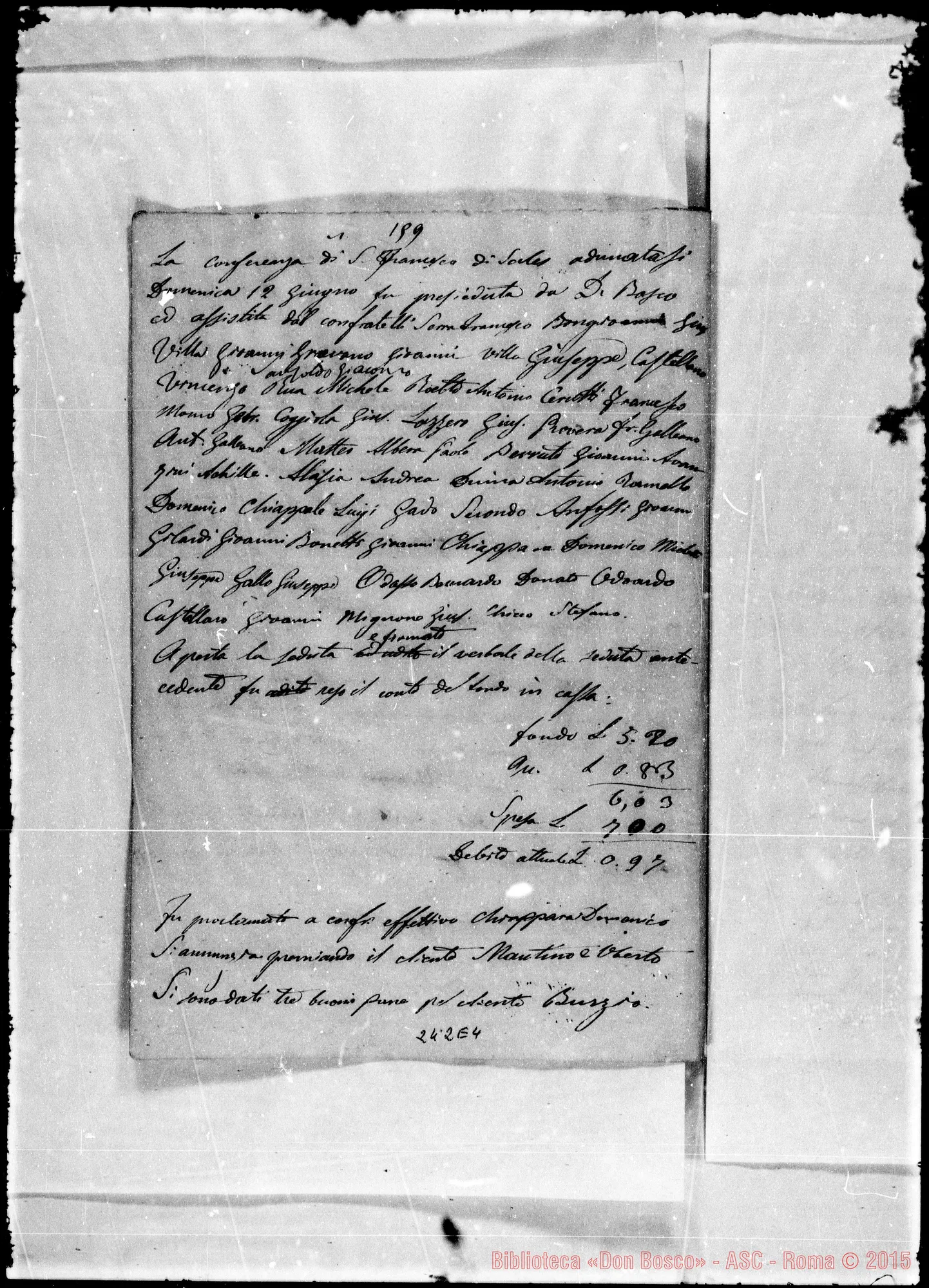 Fotogramma E 4 — Conferenze di S. Vincenzo de’ Paoli: Verbali: 1858-1871