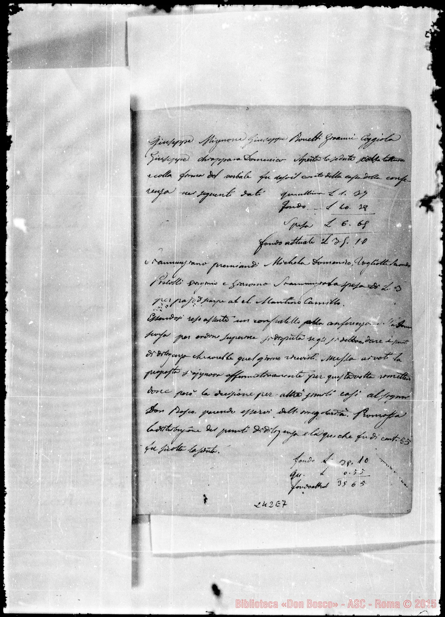Fotogramma E 7 — Conferenze di S. Vincenzo de’ Paoli: Verbali: 1858-1871