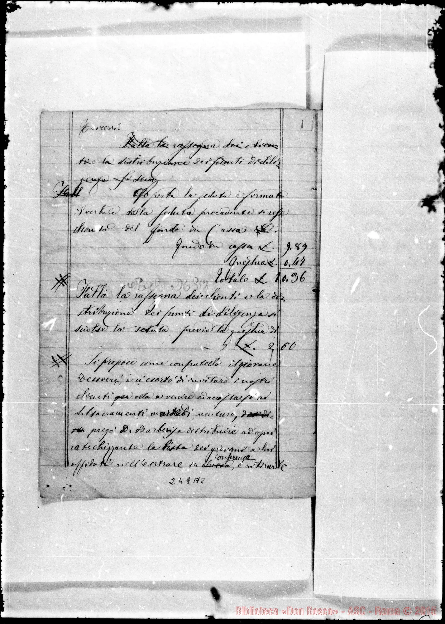 Fotogramma A 2 — Conferenze di S. Vincenzo de’ Paoli: Verbali: 1858-1871