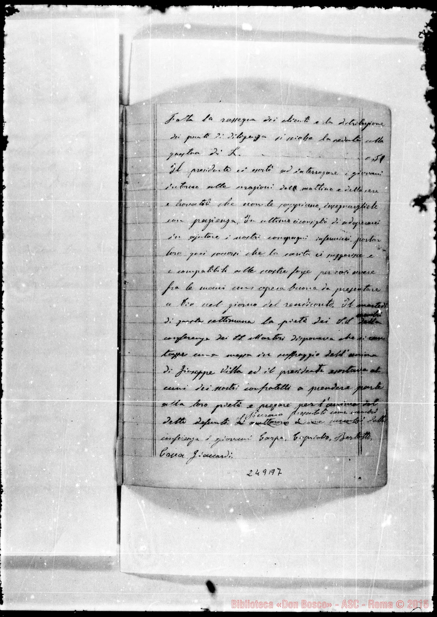 Fotogramma A 7 — Conferenze di S. Vincenzo de’ Paoli: Verbali: 1858-1871