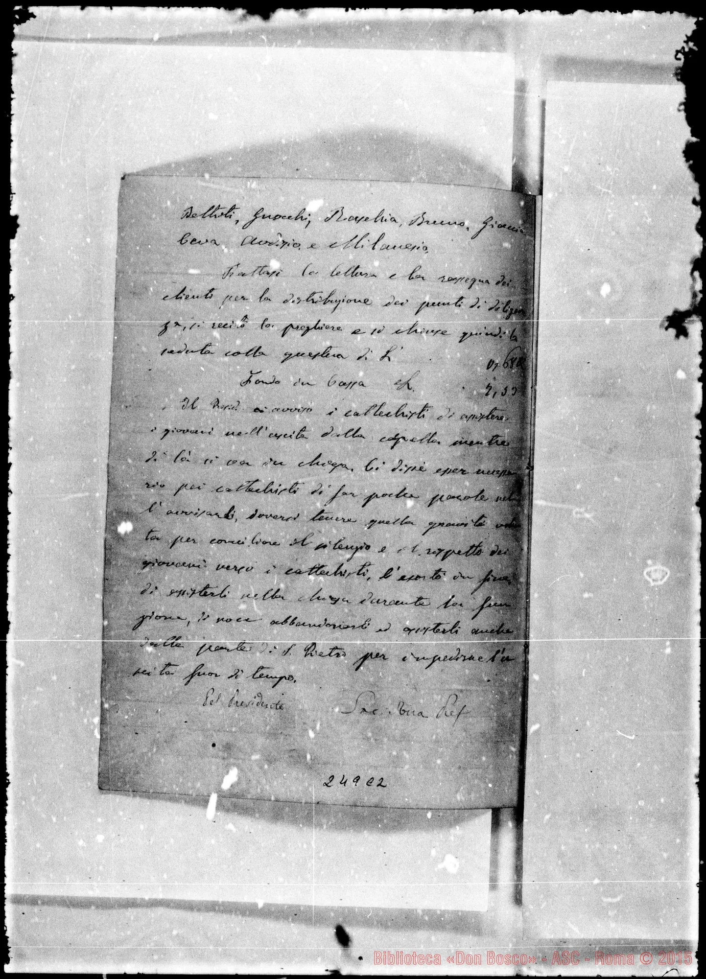 Fotogramma C 2 — Conferenze di S. Vincenzo de’ Paoli: Verbali: 1858-1871