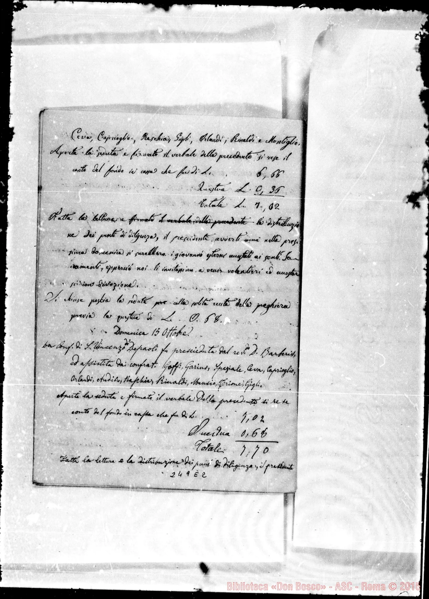 Fotogramma E 2 — Conferenze di S. Vincenzo de’ Paoli: Verbali: 1858-1871