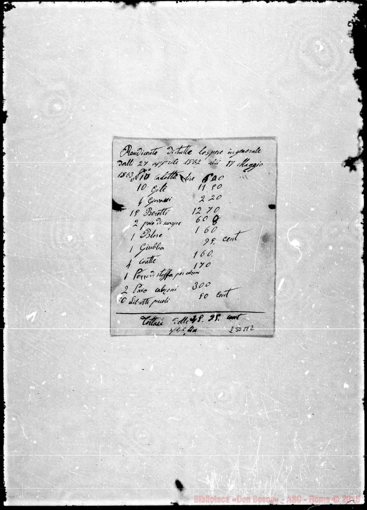 Fotogramma A 2 — Diverse note amministrative