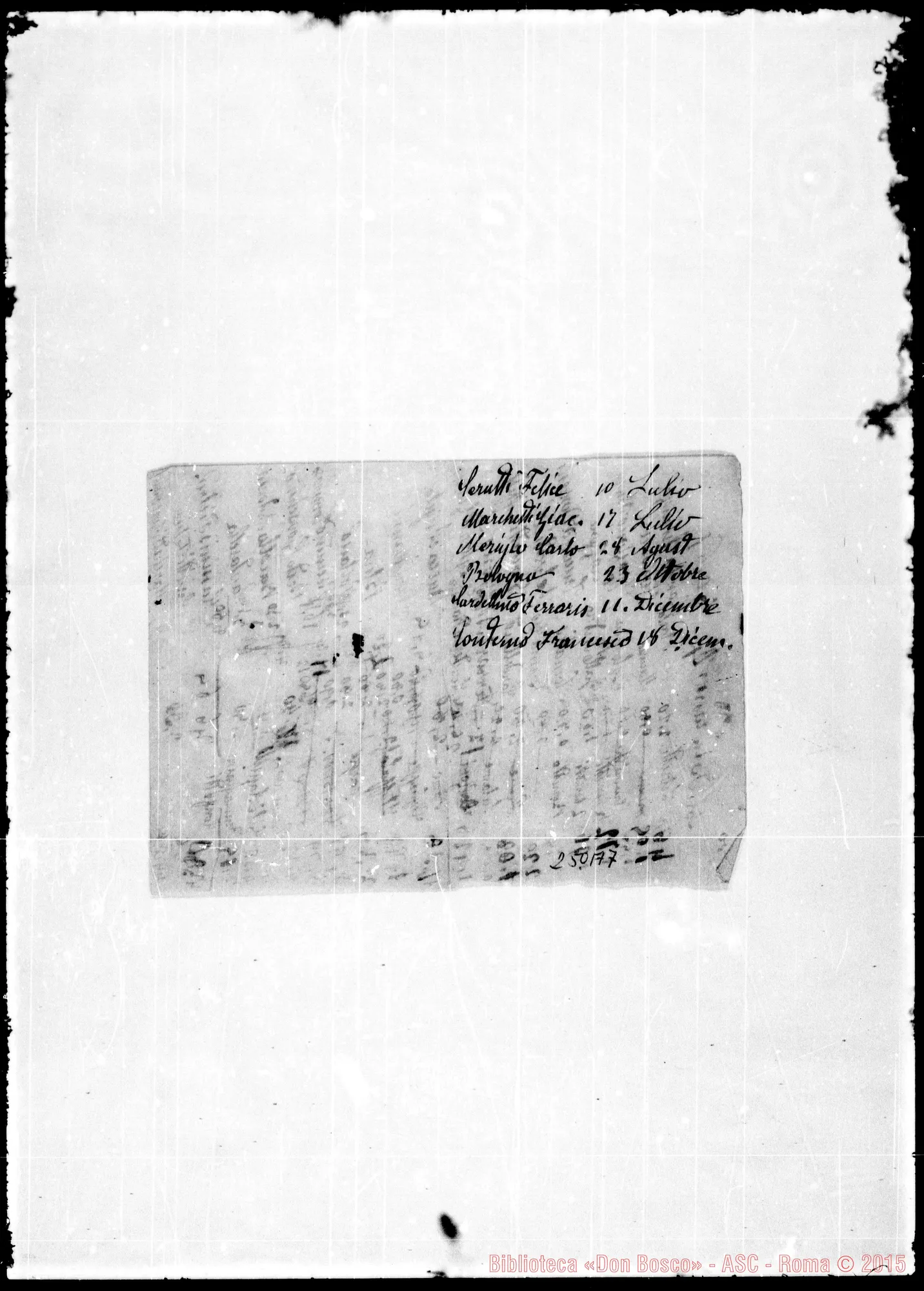 Fotogramma A 7 — Diverse note amministrative