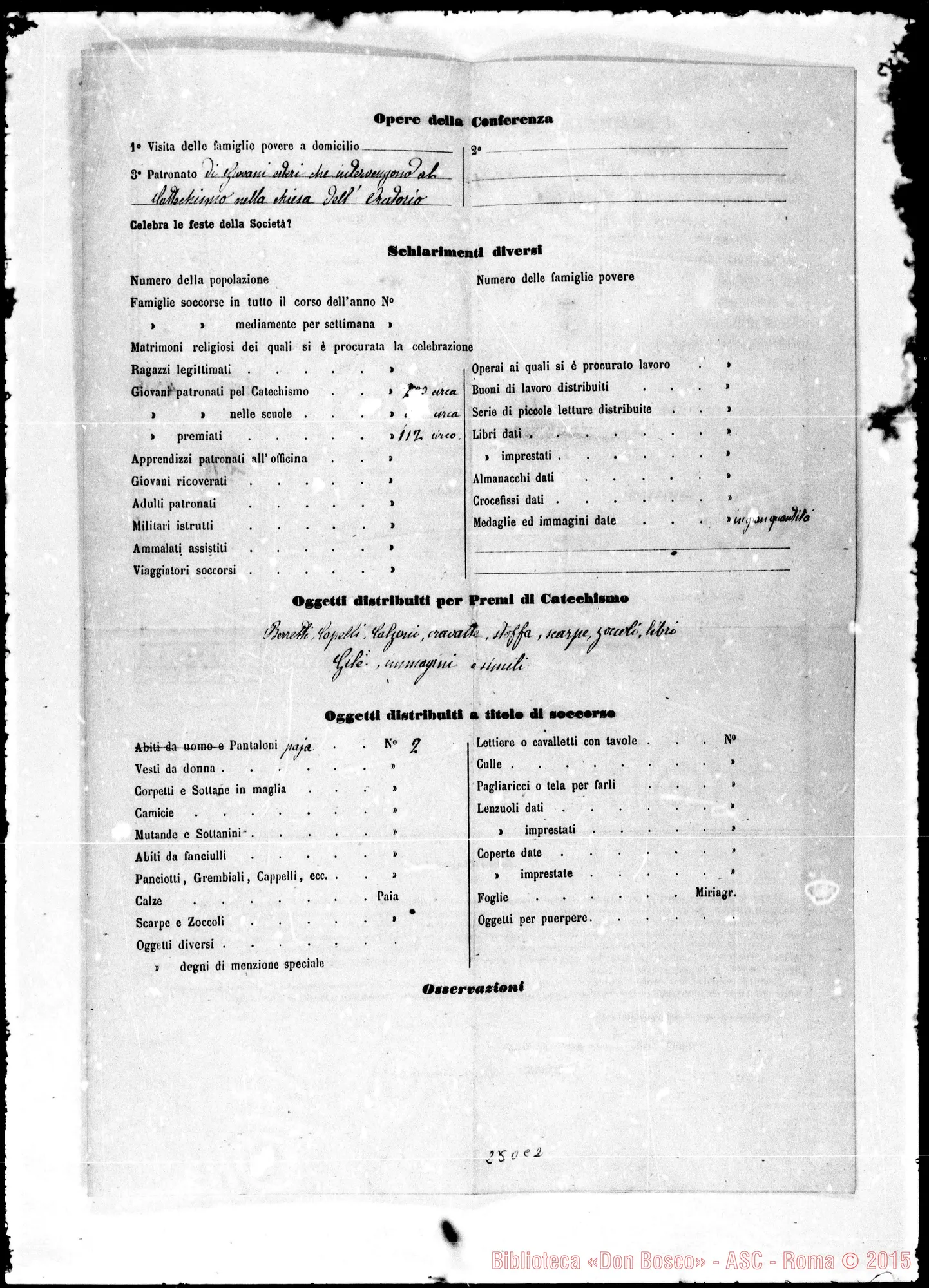 Fotogramma C 2 — Riassunto 1864