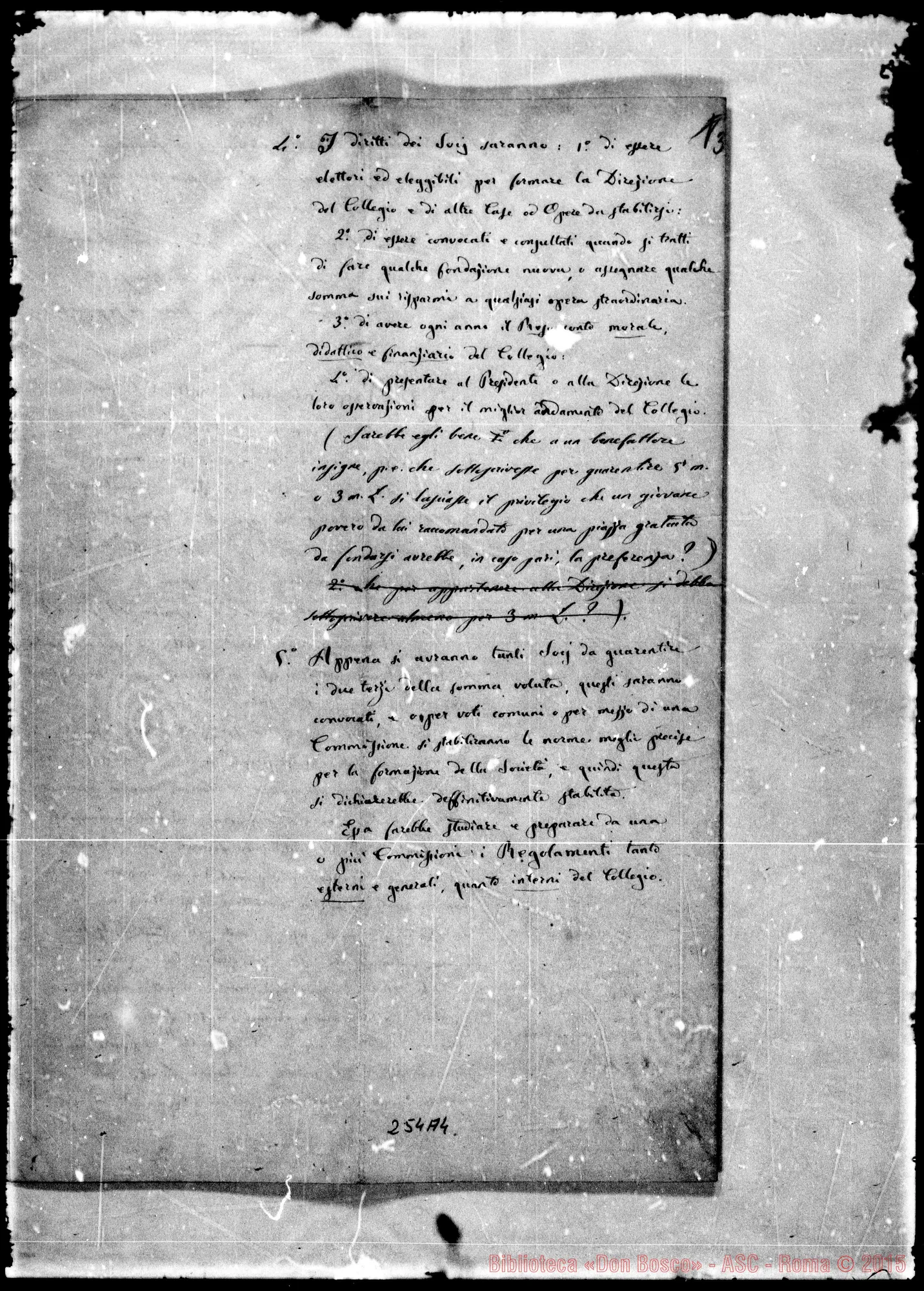 Fotogramma A 4 — Memoria letta*nel seno della Direzione…