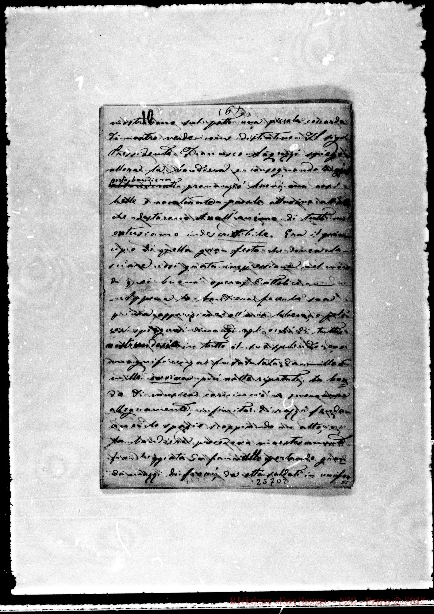 Fotogramma D 2 — Lorenzo B.-Amatissimo Sig. Direttore