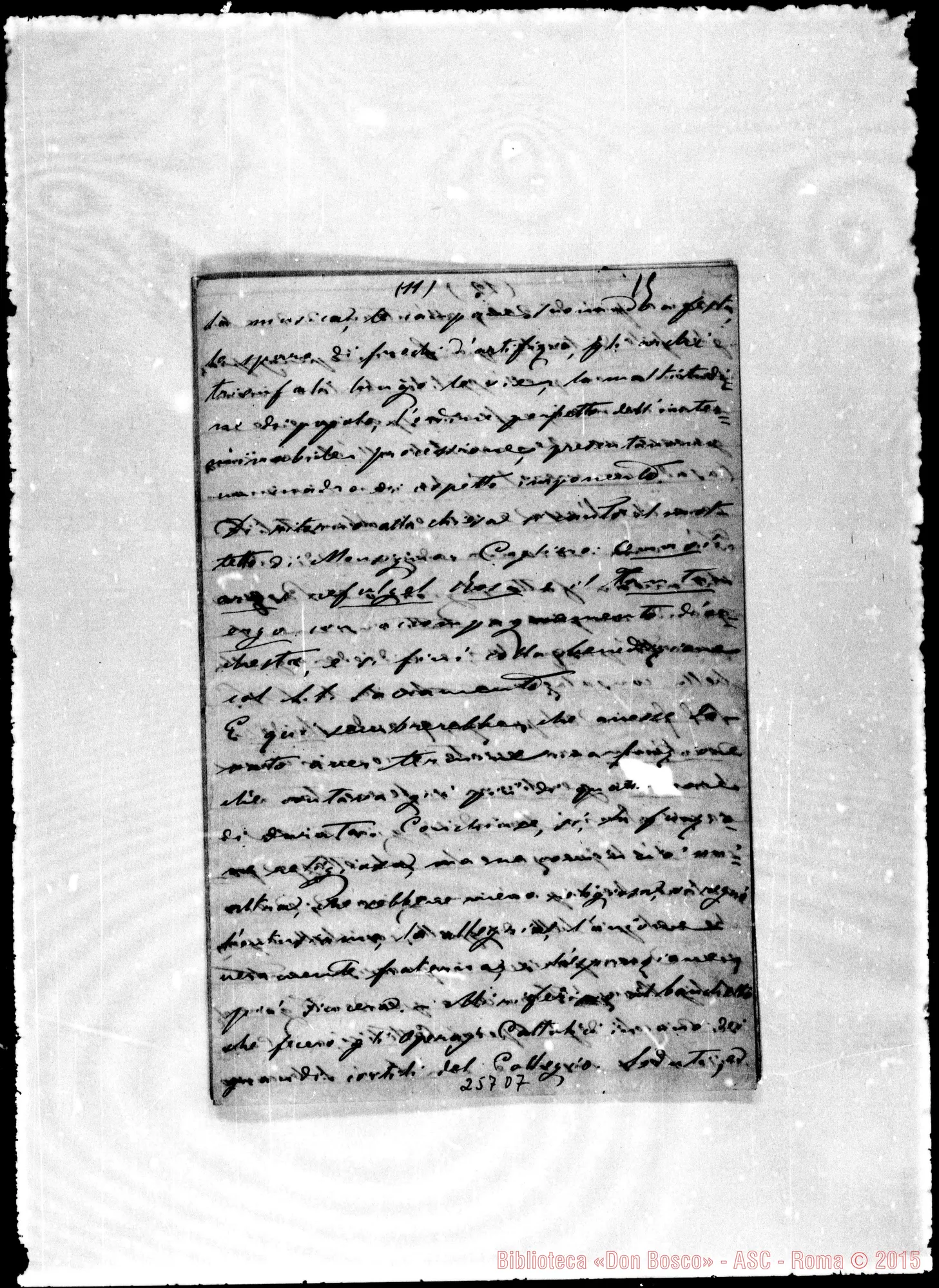 Fotogramma D 7 — Lorenzo B.-Amatissimo Sig. Direttore