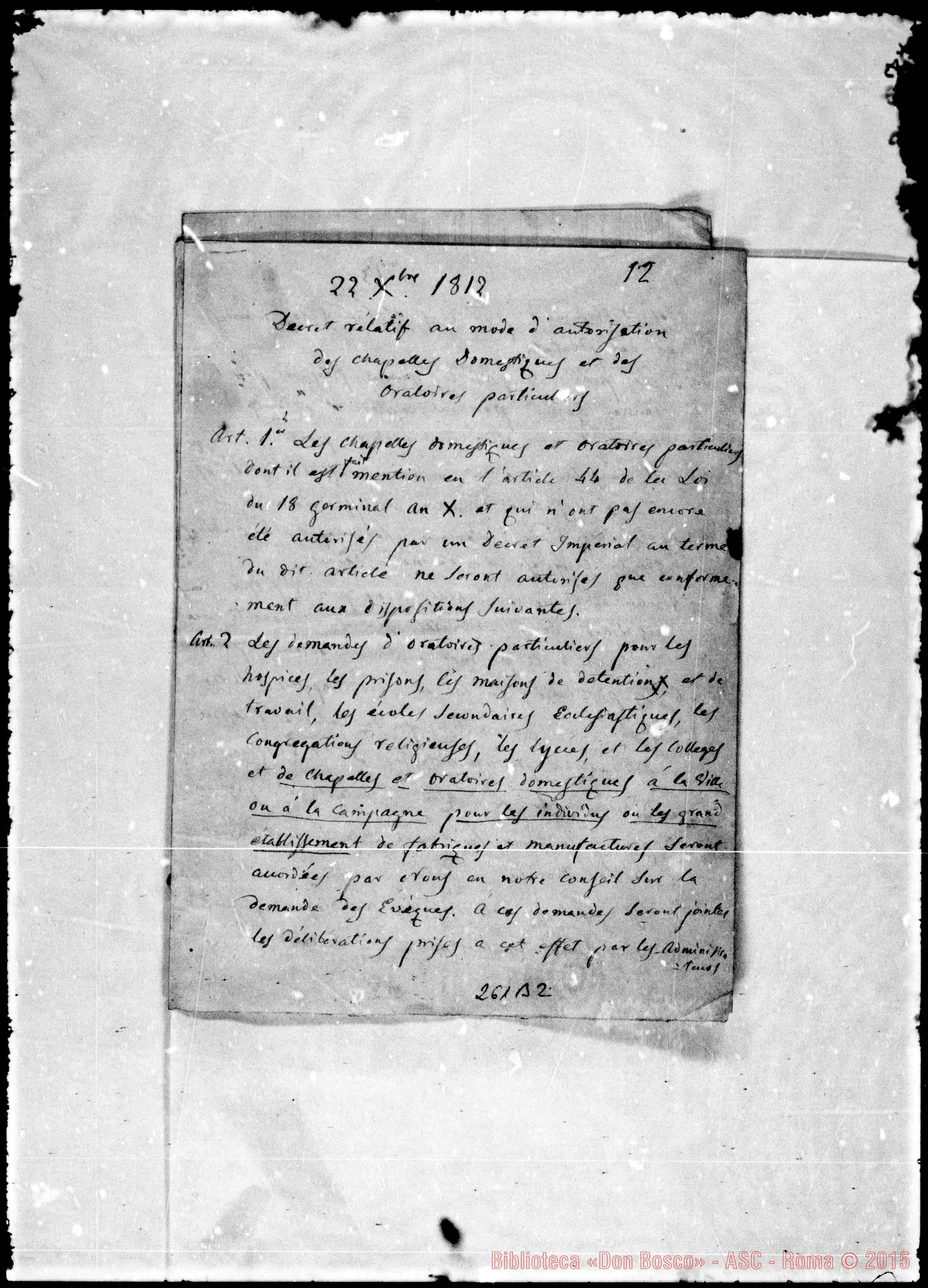 Fotogramma B 2 — Memoire sur la benediction de la Chapelle de Challonges