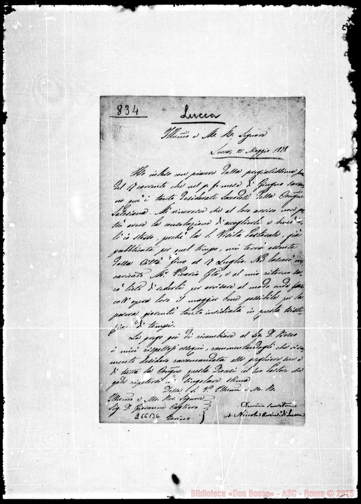 Fotogramma B 6 — Nicola, arciv. Lucca-lll.mo Sig.
