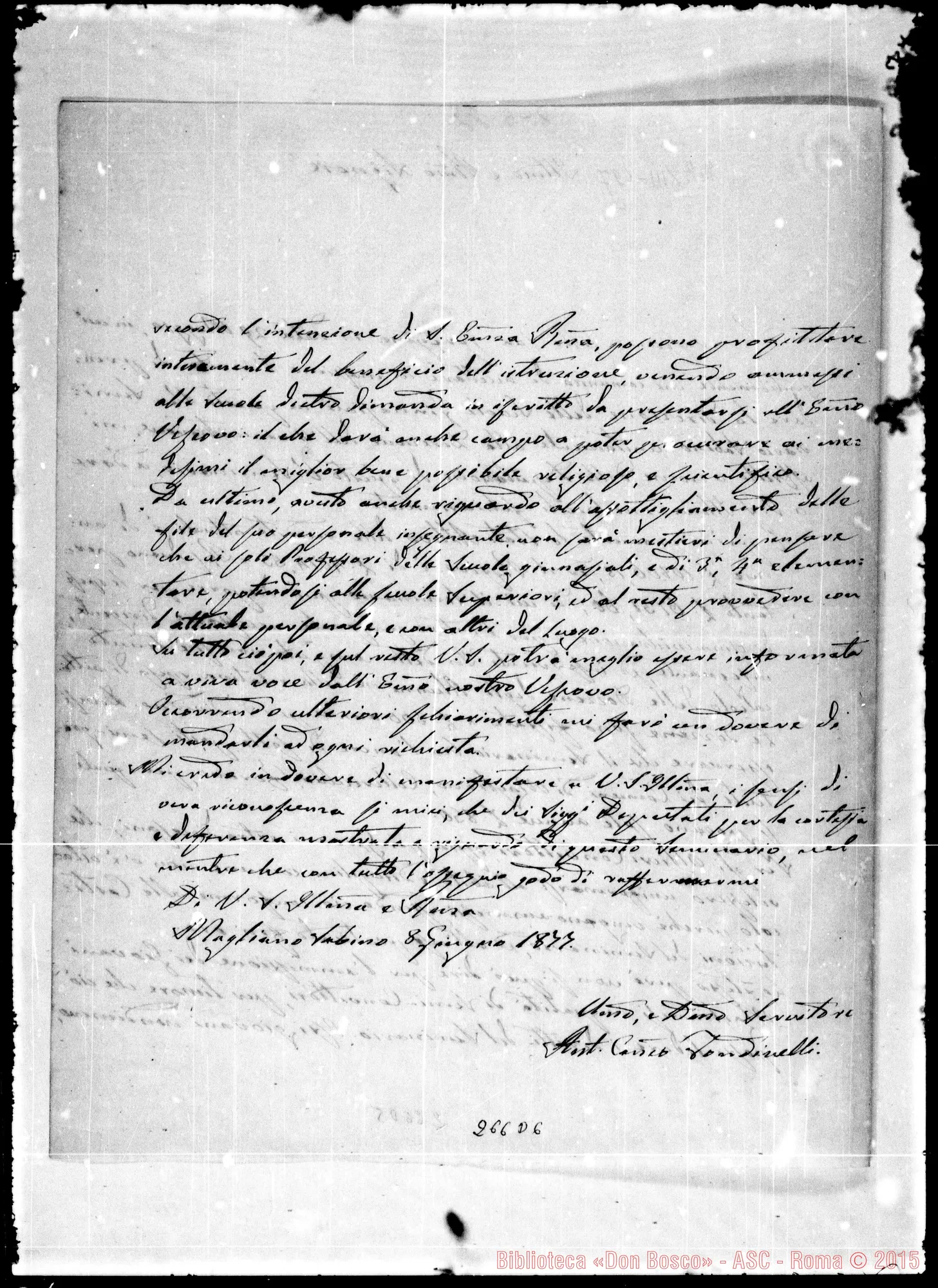 Fotogramma D 6 — Tondinelli-lli.mo E Rev.mo Sig.
